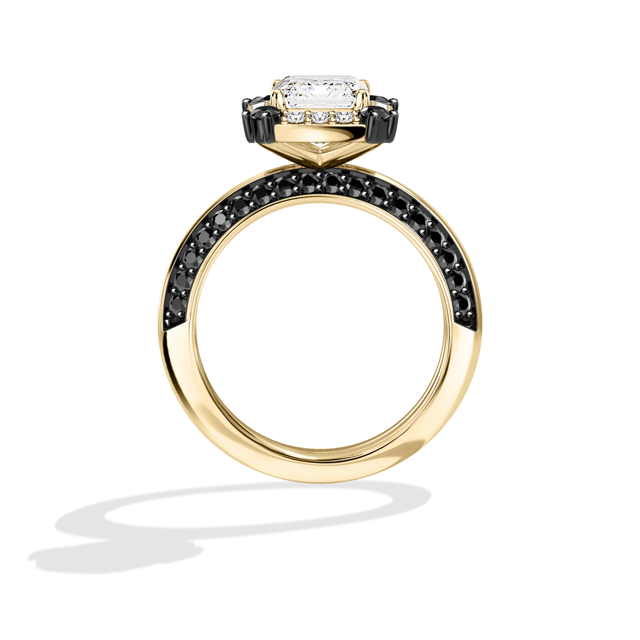 GALAXY STAR LAB GROWN DIAMONDS LIGHT X DARK 14K Gold with Black Rhodium, Black Spinel Women's Engagement Ring - Image 20