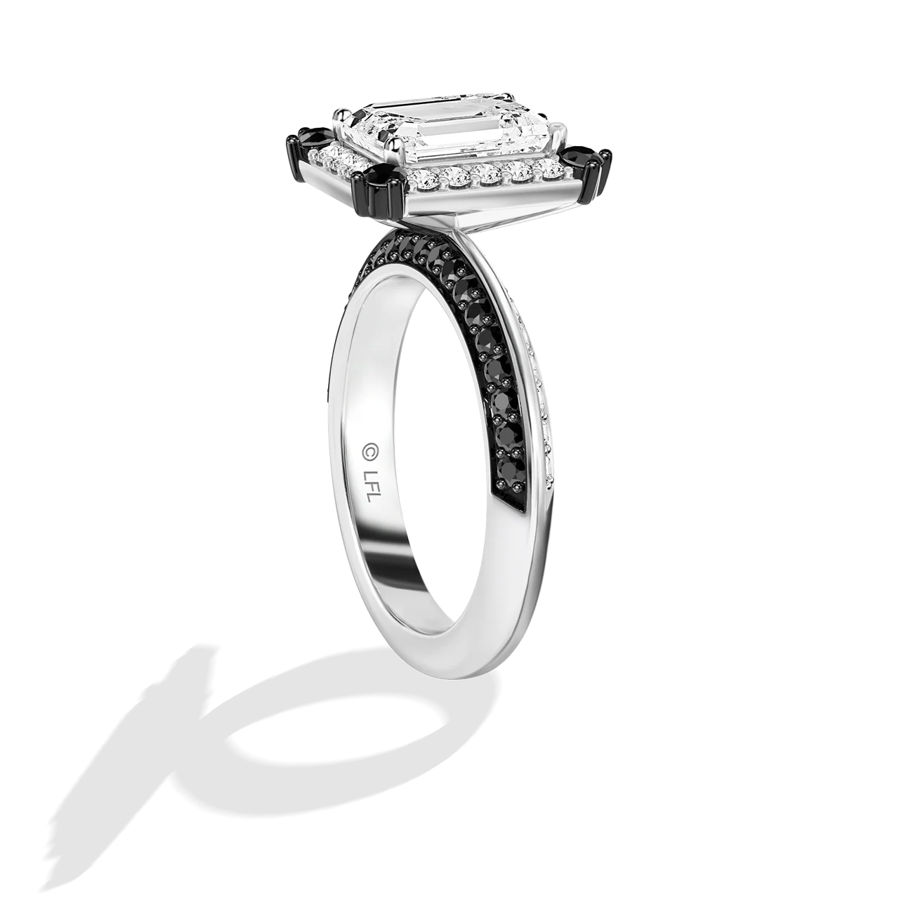 GALAXY STAR LAB GROWN DIAMONDS LIGHT X DARK 14K Gold with Black Rhodium, Black Spinel Women's Engagement Ring - Image 22