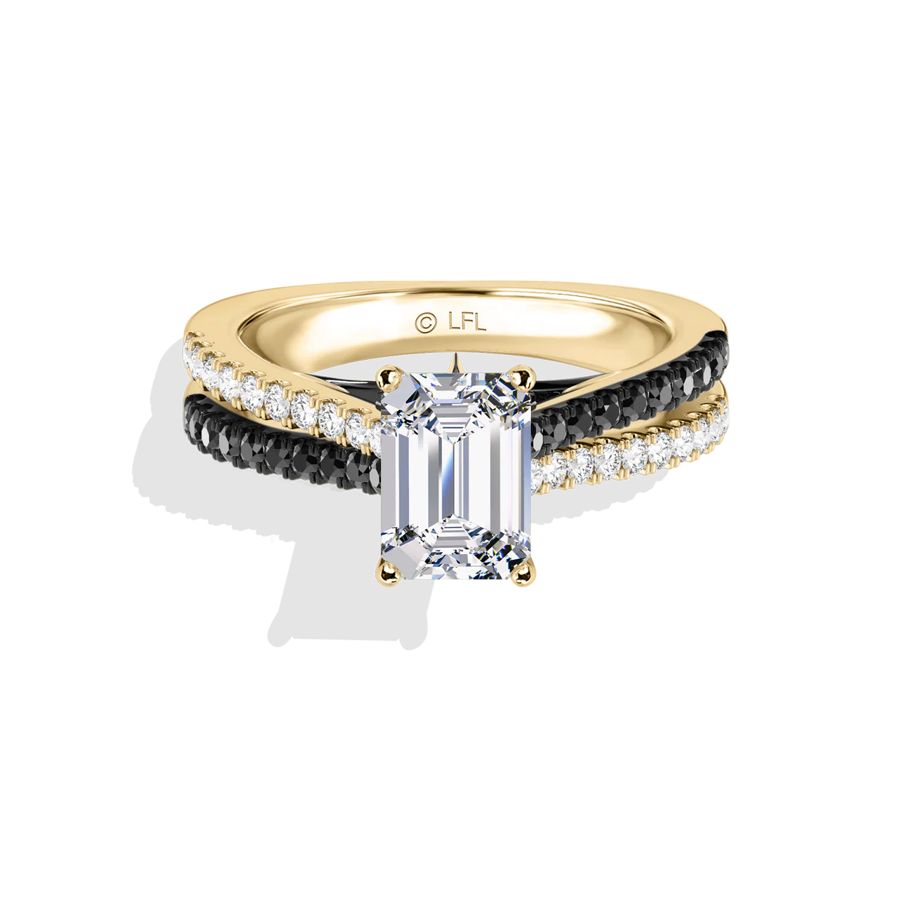 GALAXY STAR LAB GROWN DIAMONDS LIGHT X DARK 14K Gold with Black Rhodium, Black Spinel Women's Engagement Ring - Image 17