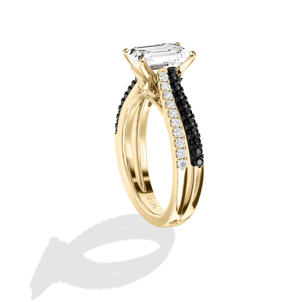 GALAXY STAR LAB GROWN DIAMONDS LIGHT X DARK 14K Gold with Black Rhodium, Black Spinel Women's Engagement Ring - Image 18