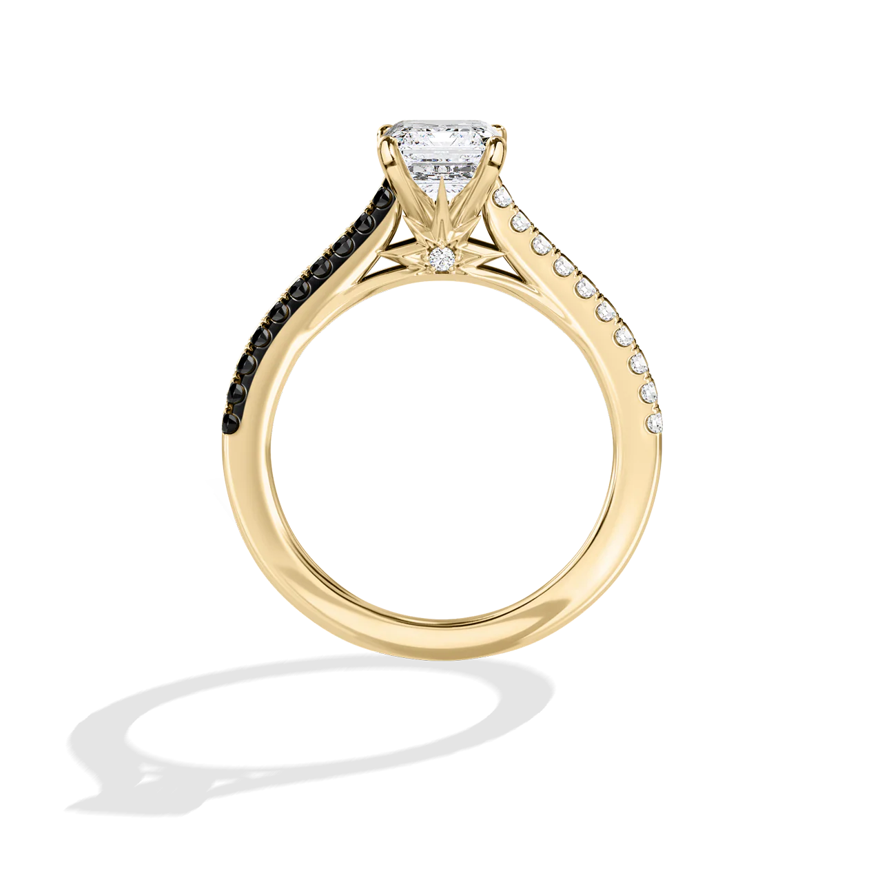 GALAXY STAR LAB GROWN DIAMONDS LIGHT X DARK 14K Gold with Black Rhodium, Black Spinel Women's Engagement Ring - Image 19
