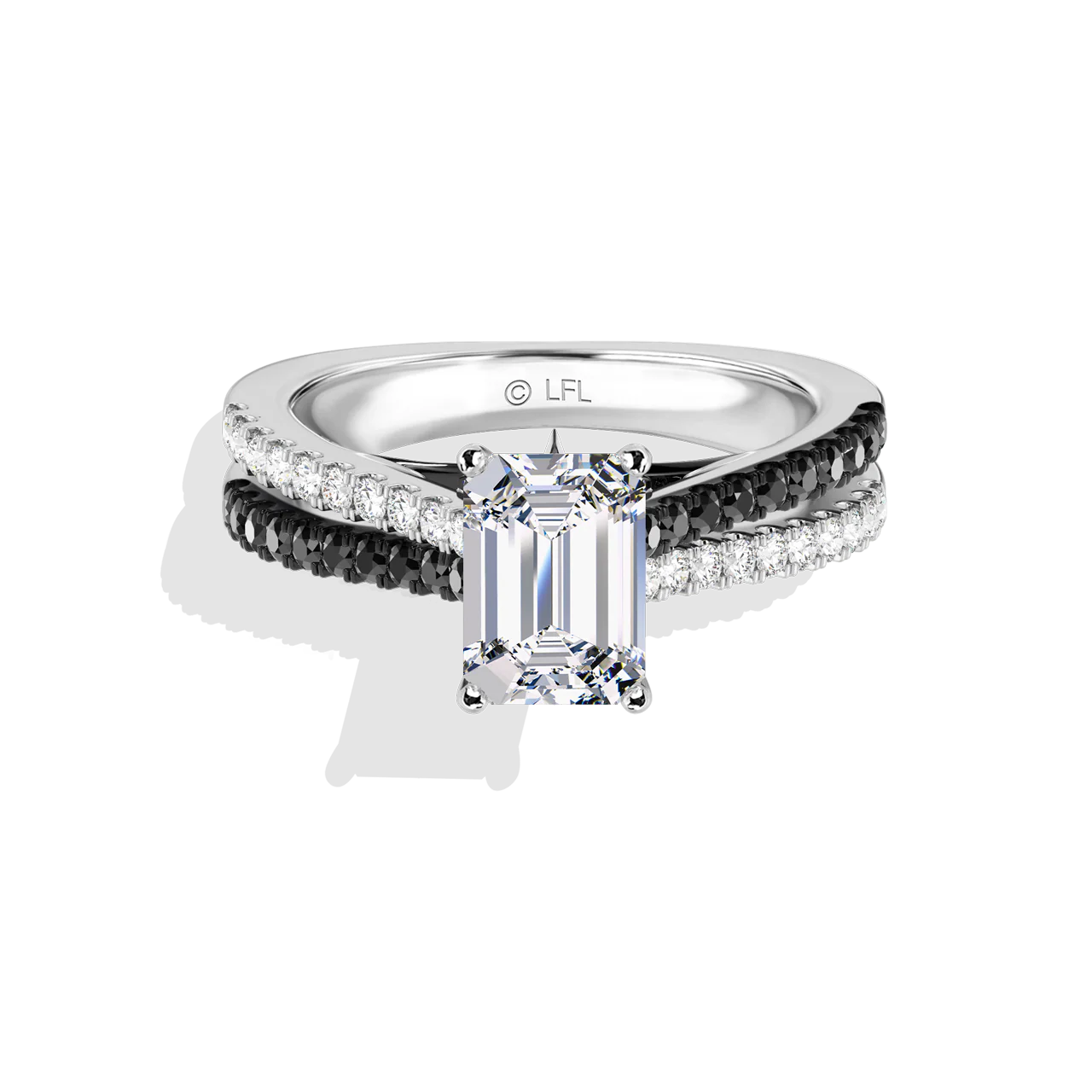 GALAXY STAR LAB GROWN DIAMONDS LIGHT X DARK 14K Gold with Black Rhodium, Black Spinel Women's Engagement Ring - Image 21