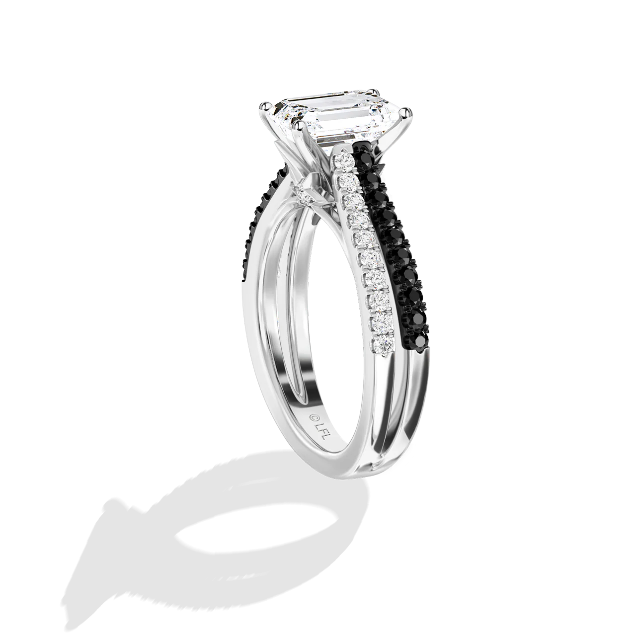GALAXY STAR LAB GROWN DIAMONDS LIGHT X DARK 14K Gold with Black Rhodium, Black Spinel Women's Engagement Ring - Image 22