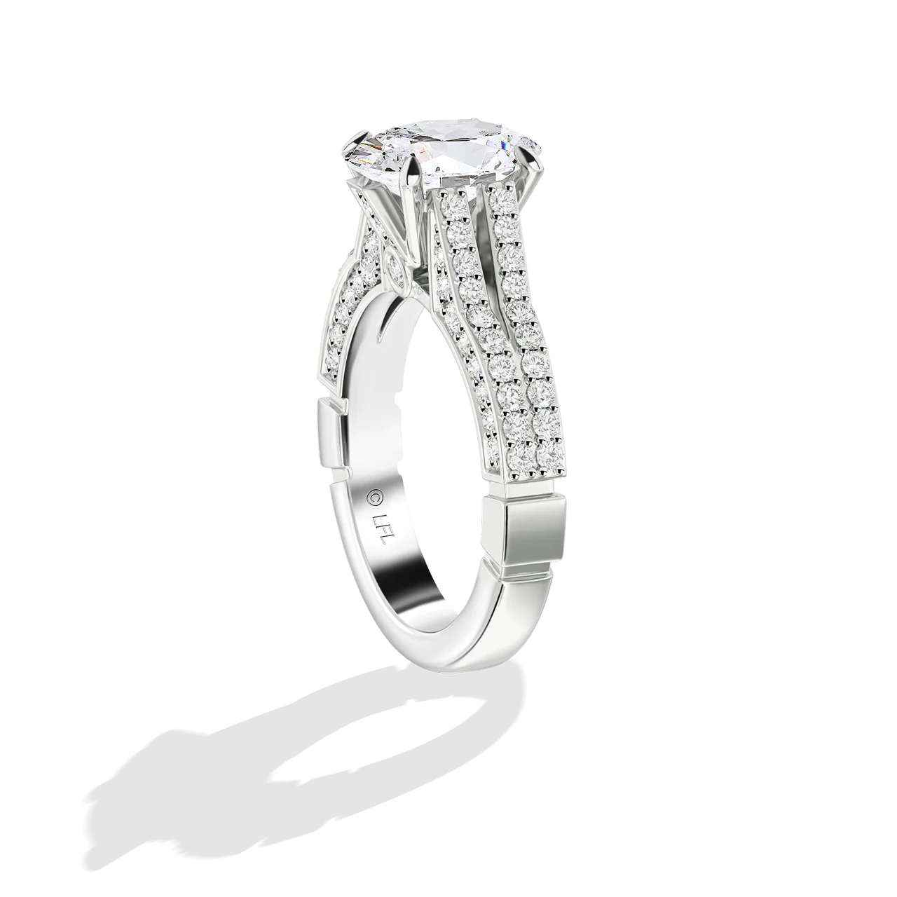 GALAXY STAR LAB GROWN DIAMONDS MILLENNIUM FALCON 14K Gold Women's Engagement Ring - Image 11