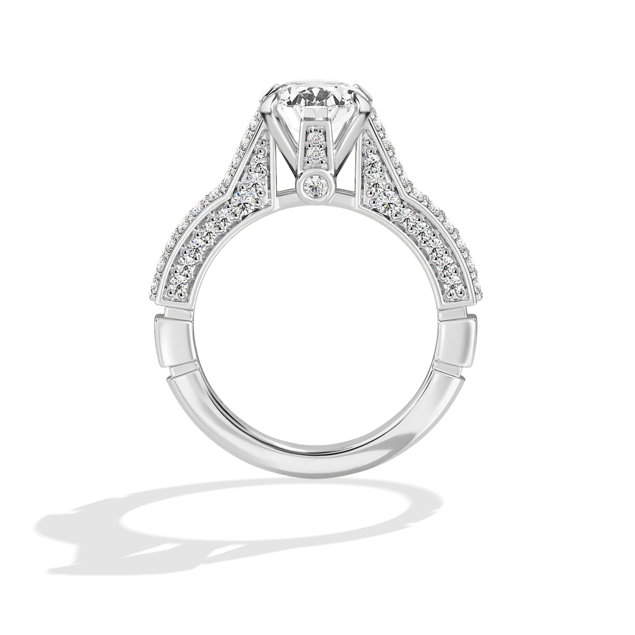 GALAXY STAR LAB GROWN DIAMONDS MILLENNIUM FALCON 14K Gold Women's Engagement Ring - Image 12