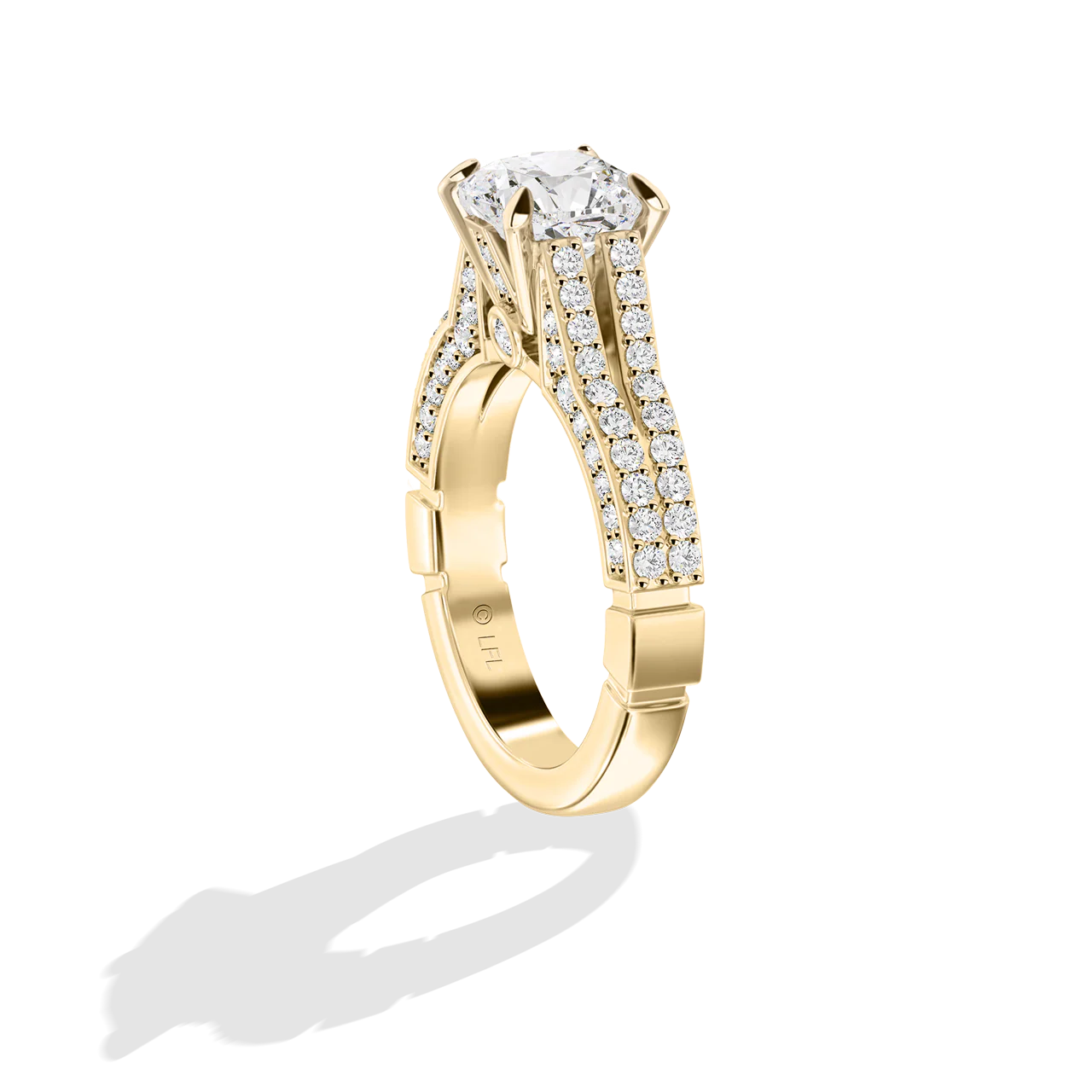 GALAXY STAR LAB GROWN DIAMONDS MILLENNIUM FALCON 14K Gold Women's Engagement Ring - Image 14