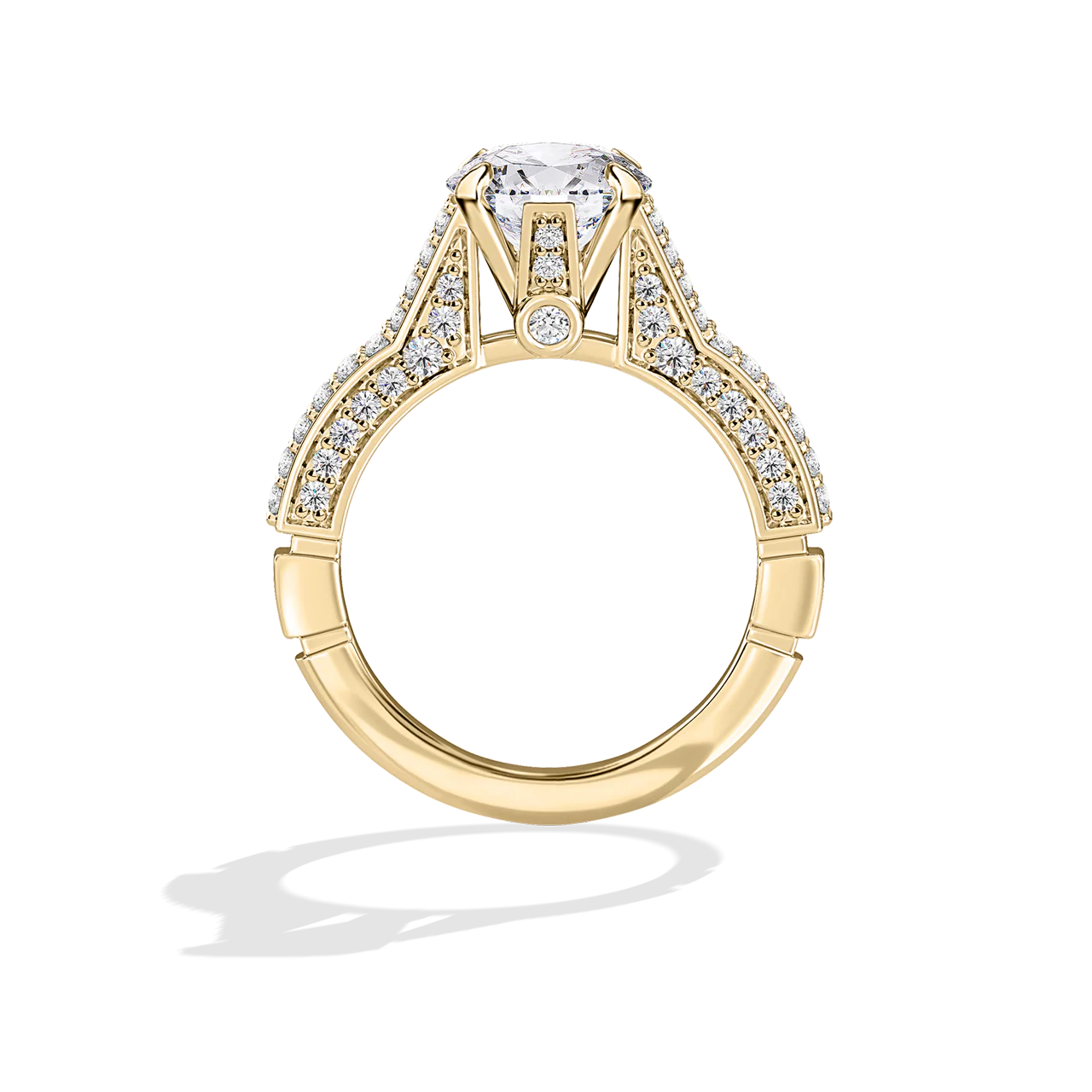 GALAXY STAR LAB GROWN DIAMONDS MILLENNIUM FALCON 14K Gold Women's Engagement Ring - Image 3