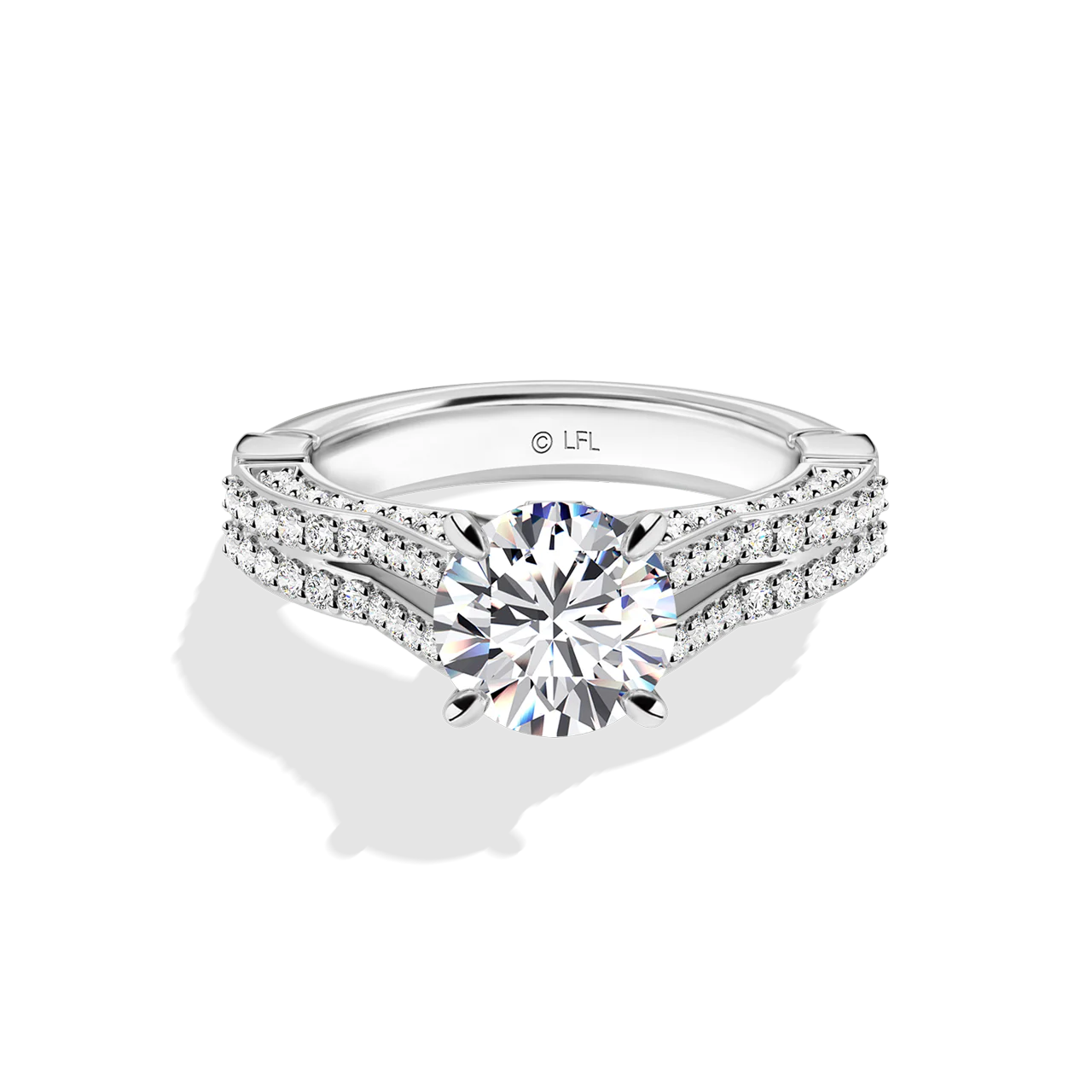 GALAXY STAR LAB GROWN DIAMONDS MILLENNIUM FALCON 14K Gold Women's Engagement Ring - Image 4