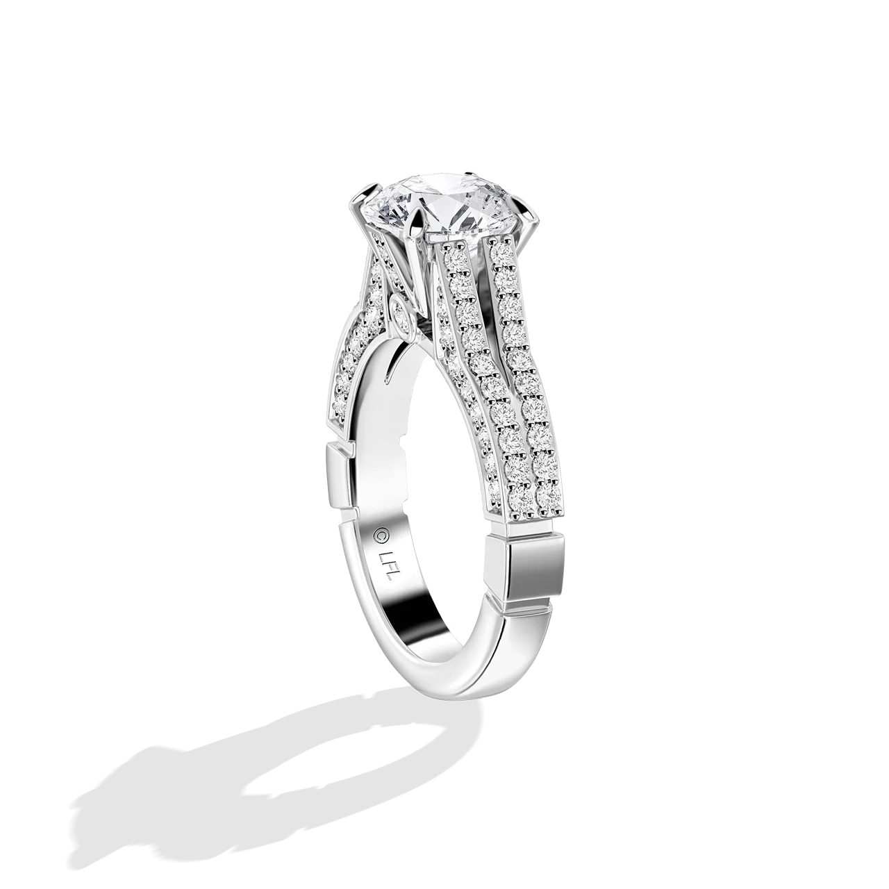 GALAXY STAR LAB GROWN DIAMONDS MILLENNIUM FALCON 14K Gold Women's Engagement Ring - Image 5