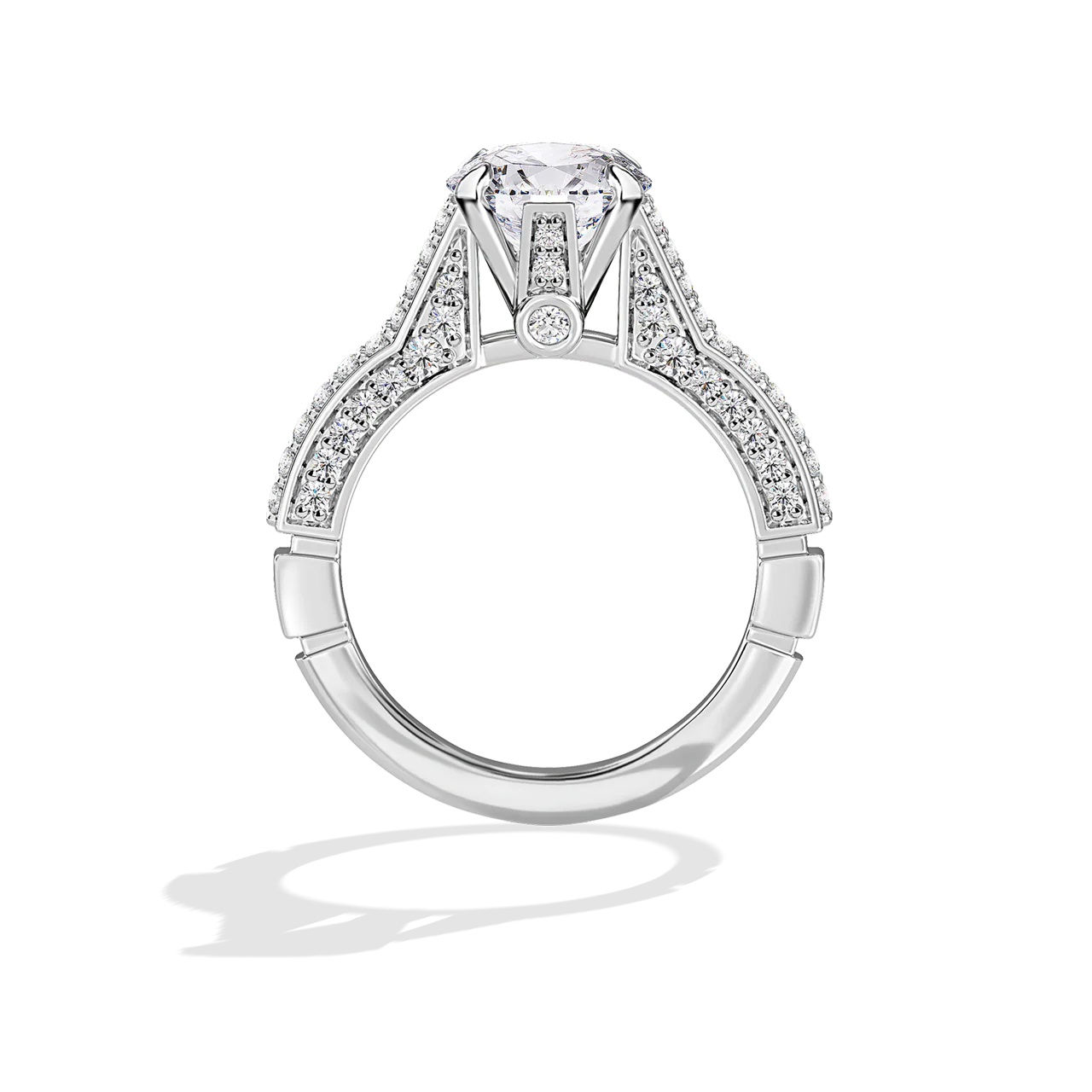 GALAXY STAR LAB GROWN DIAMONDS MILLENNIUM FALCON 14K Gold Women's Engagement Ring - Image 6