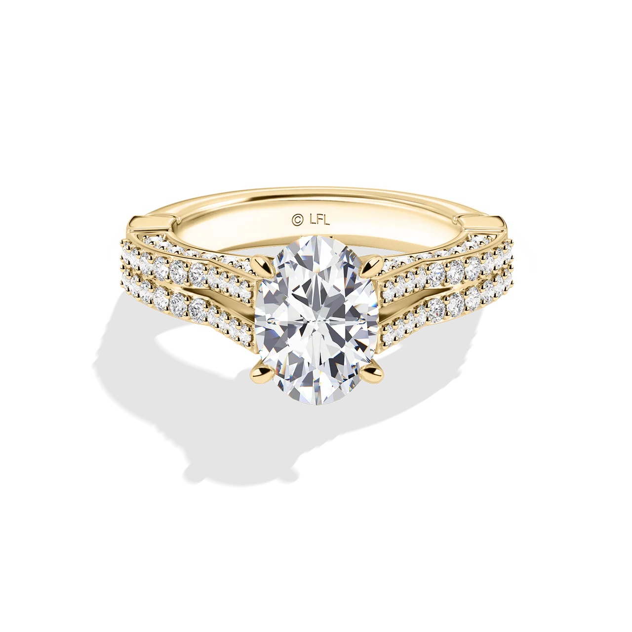 GALAXY STAR LAB GROWN DIAMONDS MILLENNIUM FALCON 14K Gold Women's Engagement Ring - Image 7
