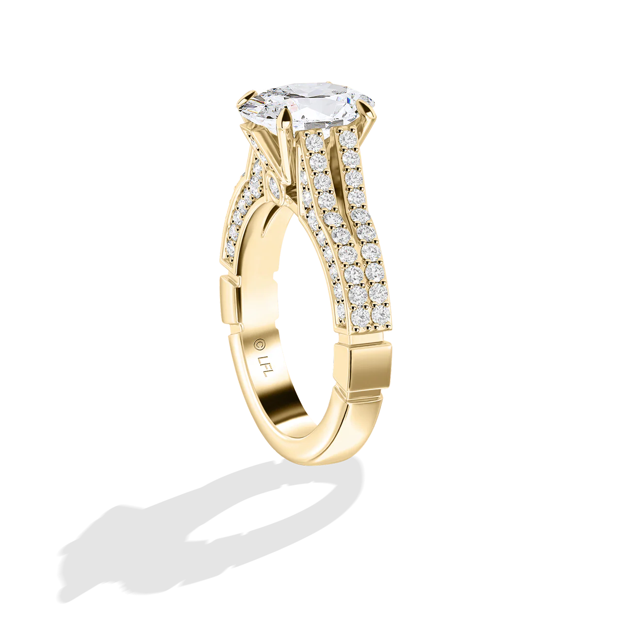 GALAXY STAR LAB GROWN DIAMONDS MILLENNIUM FALCON 14K Gold Women's Engagement Ring - Image 8