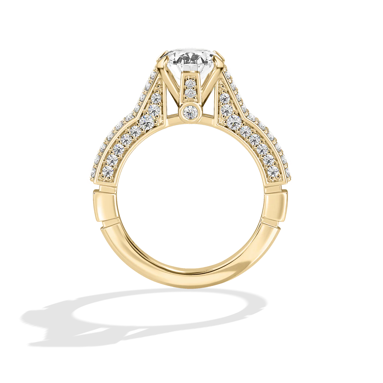 GALAXY STAR LAB GROWN DIAMONDS MILLENNIUM FALCON 14K Gold Women's Engagement Ring - Image 9