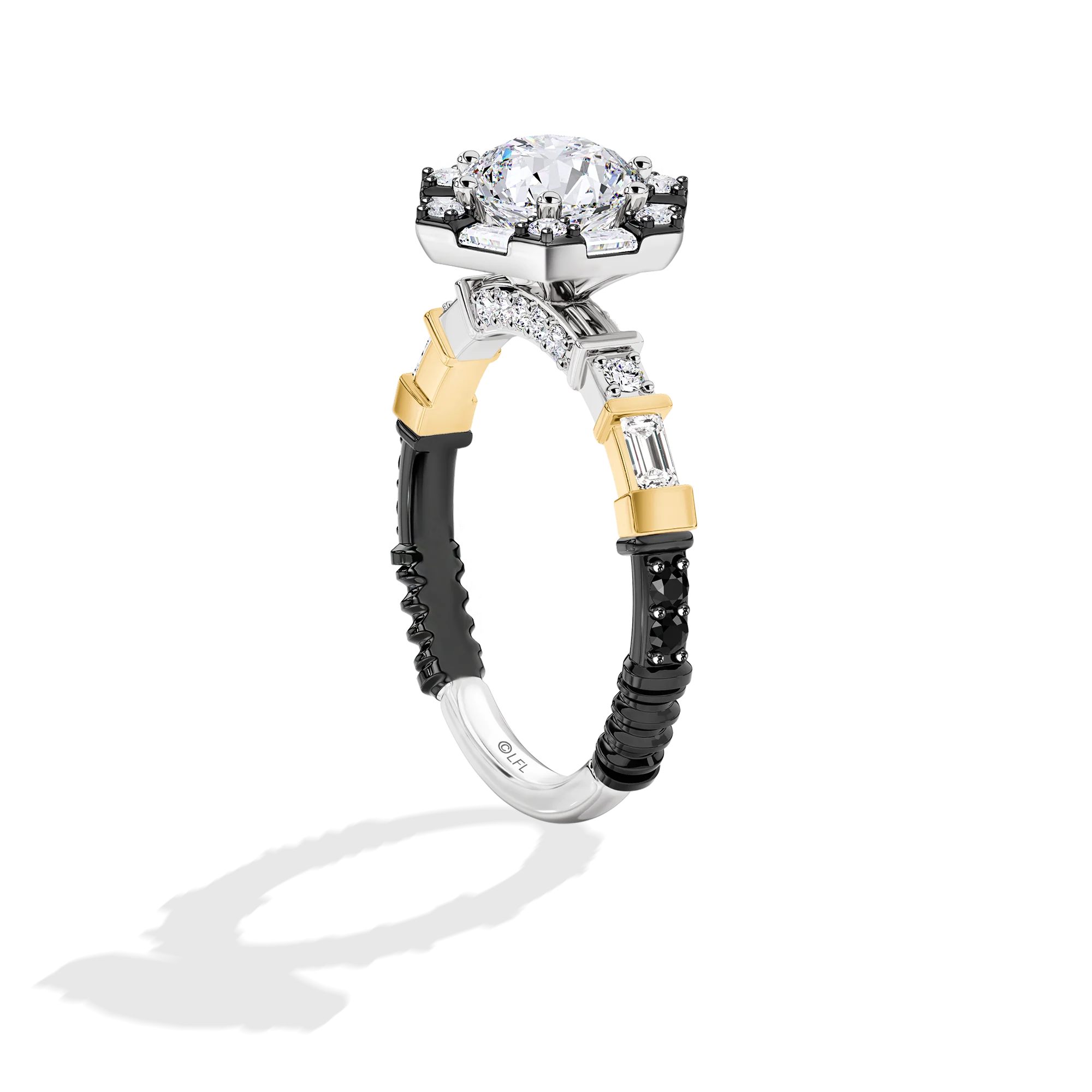 GALAXY STAR LAB GROWN DIAMONDS OBI WAN KENOBI™ Engagement Ring in 14K Gold with Black Rhodium - Image 3