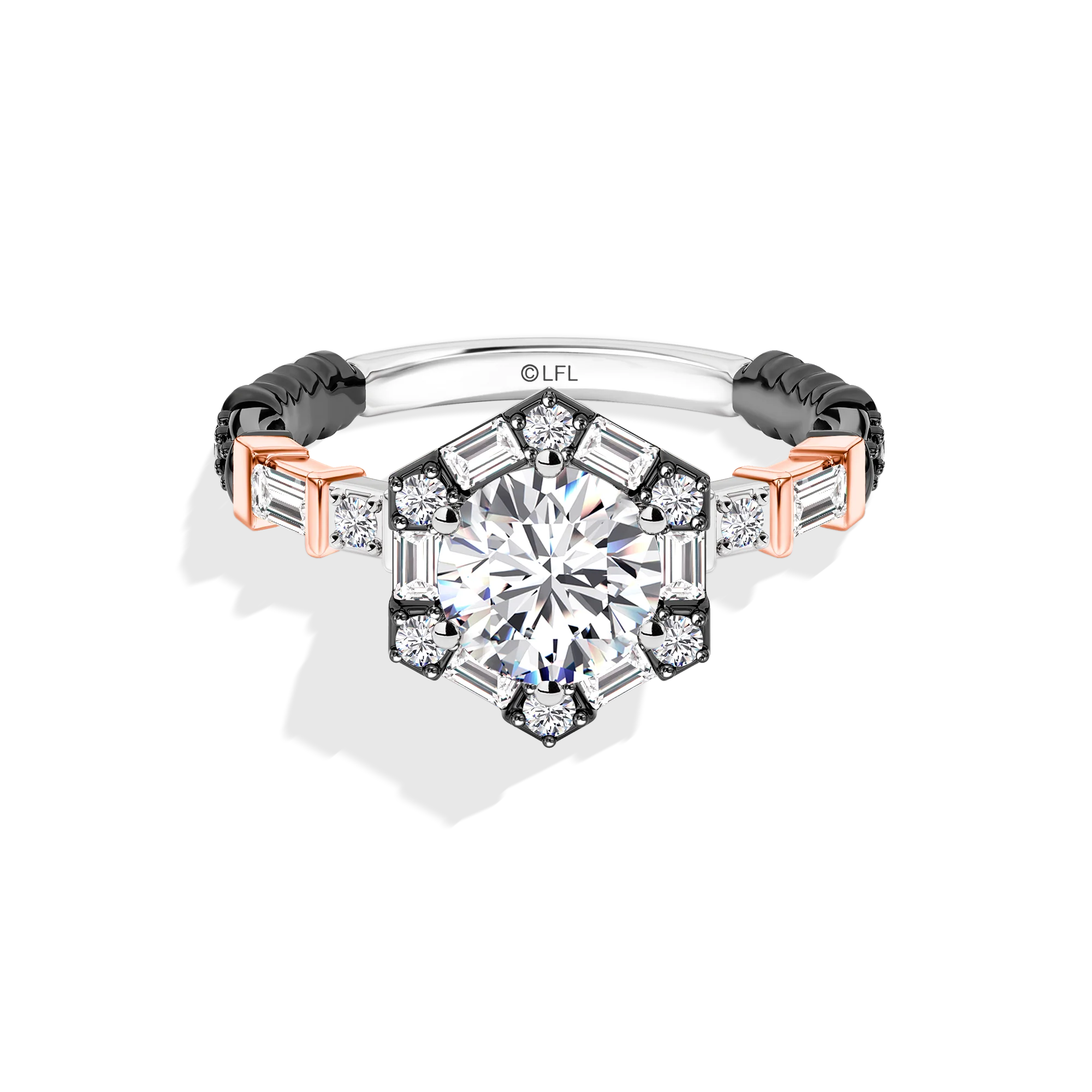 GALAXY STAR LAB GROWN DIAMONDS OBI WAN KENOBI™ Engagement Ring in 14K Gold with Black Rhodium - Image 4