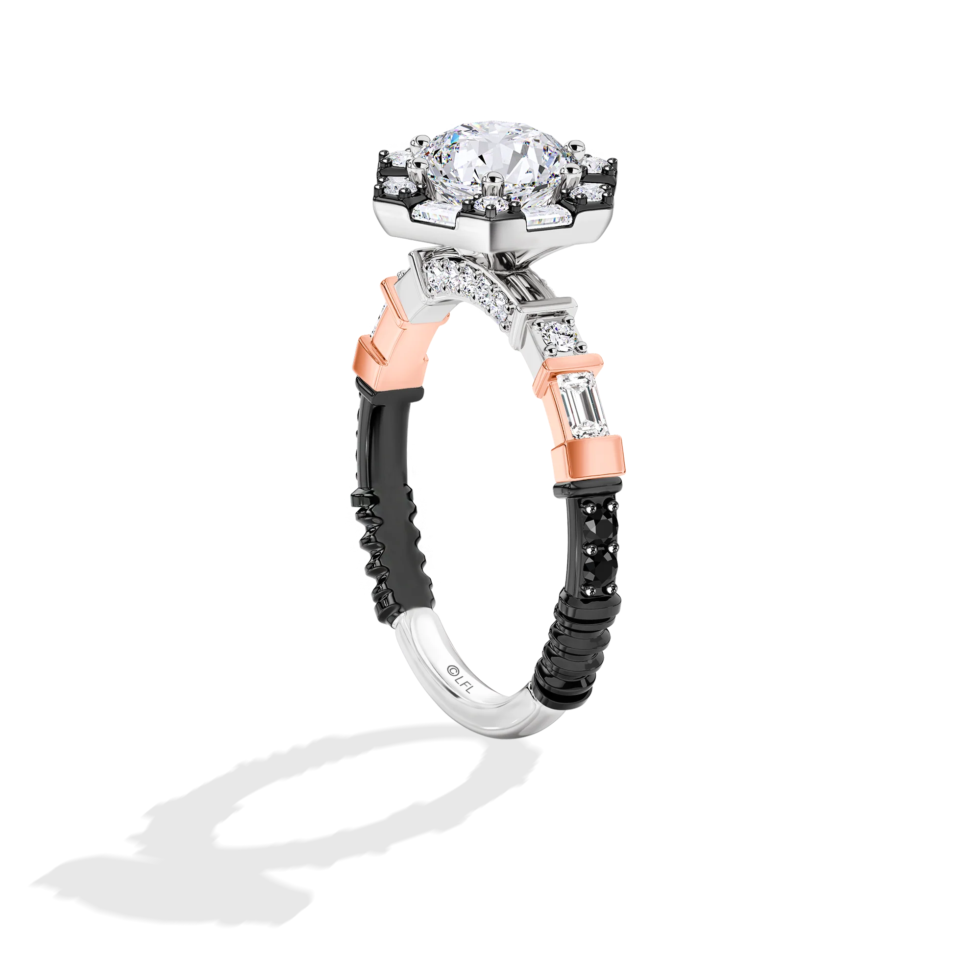 GALAXY STAR LAB GROWN DIAMONDS OBI WAN KENOBI™ Engagement Ring in 14K Gold with Black Rhodium - Image 6