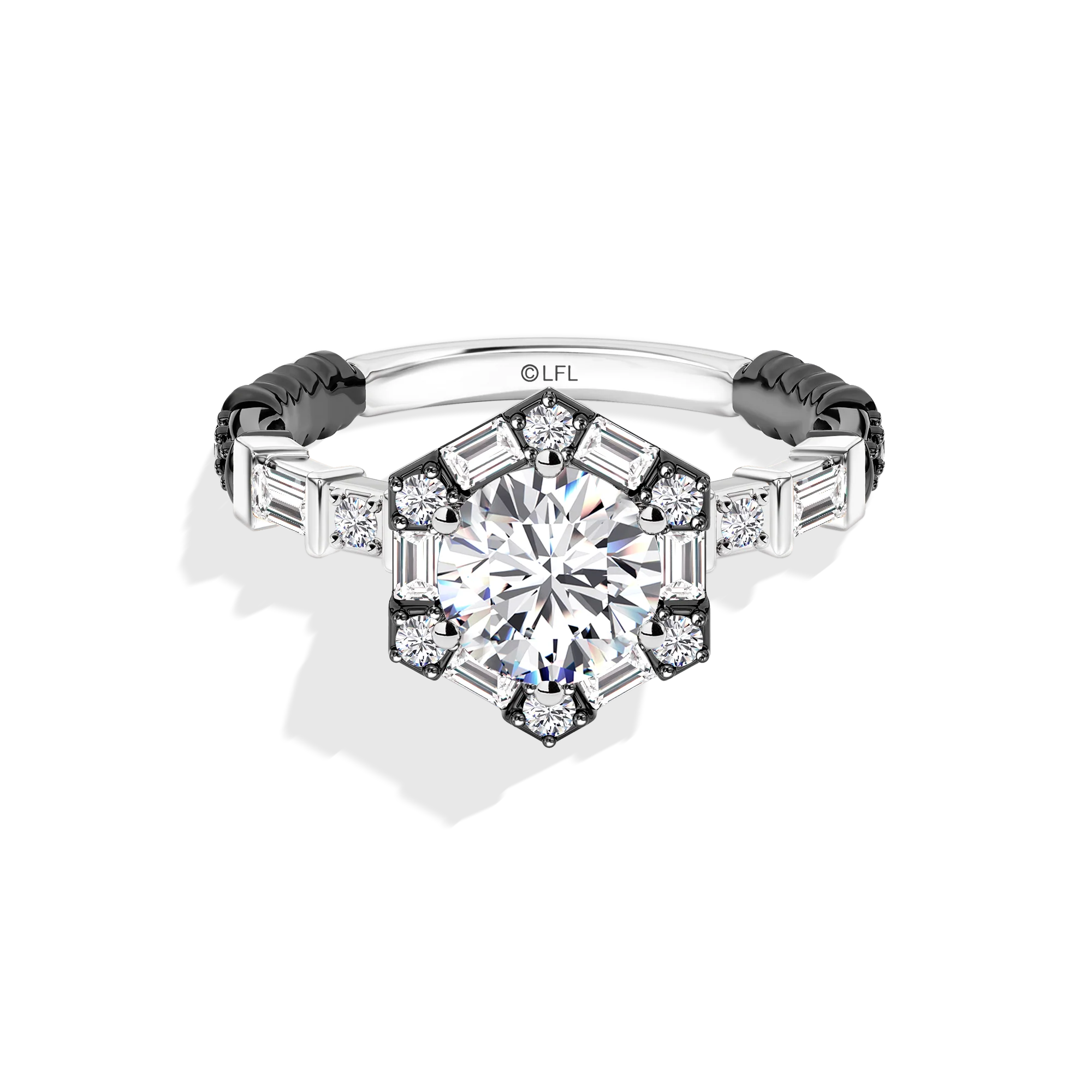 GALAXY STAR LAB GROWN DIAMONDS OBI WAN KENOBI™ Engagement Ring in 14K Gold with Black Rhodium - Image 7