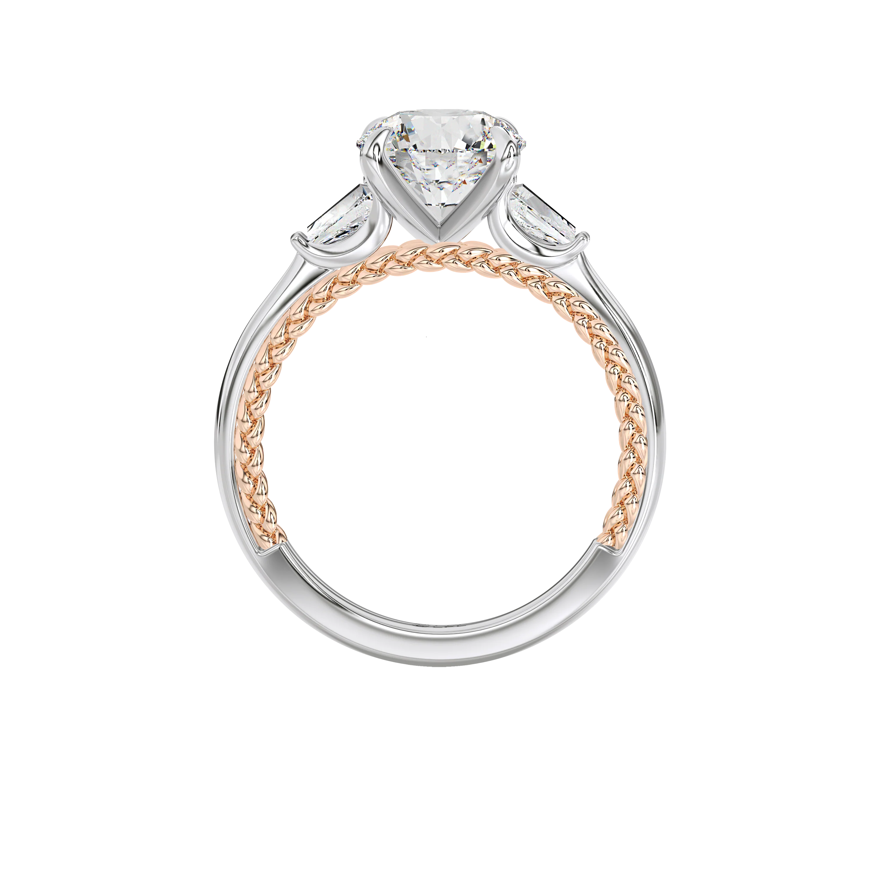 GALAXY STAR LAB GROWN DIAMONDS PRINCESS LEIA™ 14K Gold Three Stone Solitaire Women's Engagement Ring - Image 2