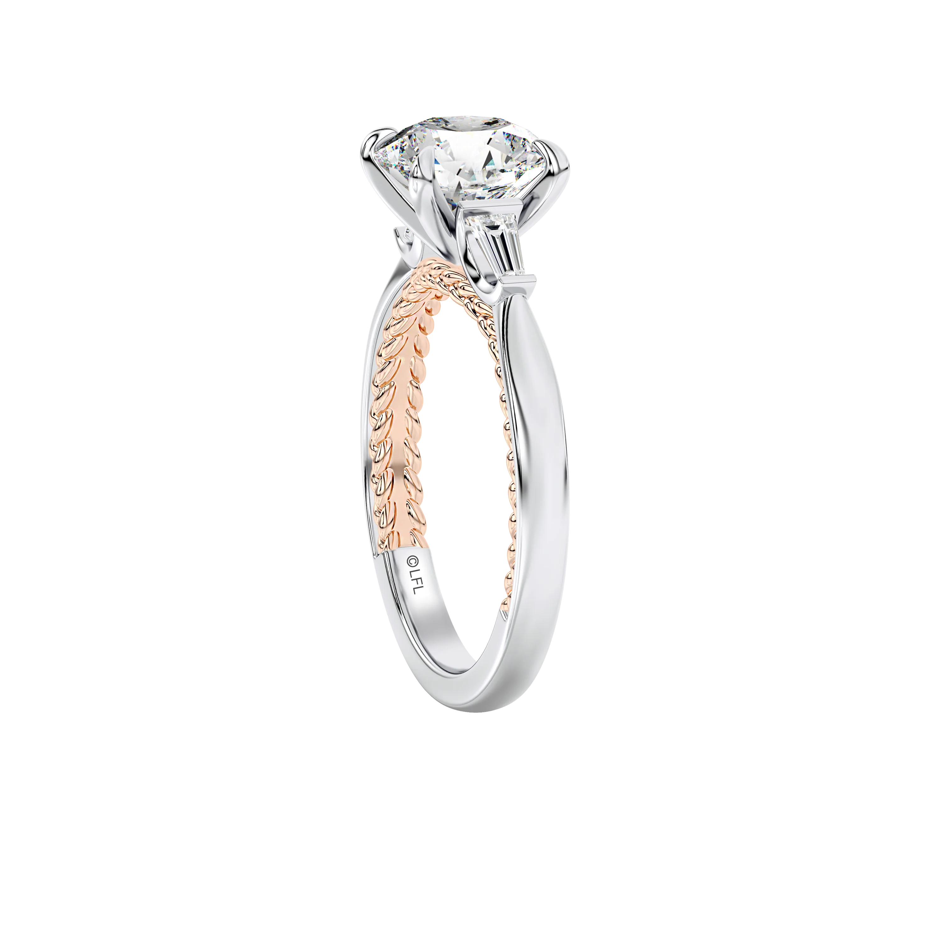 GALAXY STAR LAB GROWN DIAMONDS PRINCESS LEIA™ 14K Gold Three Stone Solitaire Women's Engagement Ring - Image 3