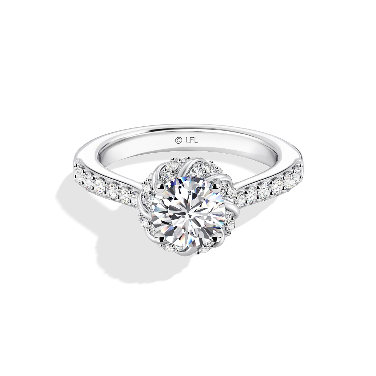 GALAXY STAR LAB GROWN DIAMONDS PRINCESS LEIA 14K Gold Women's Engagement Ring - Image 4