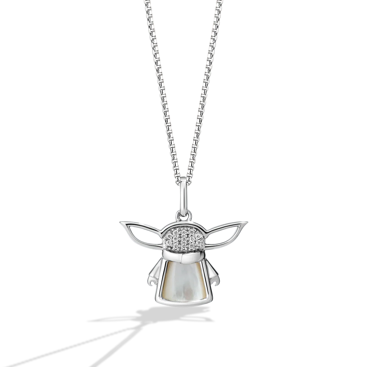 GROGU™ NECKLACE AND EARRINGS SET in Sterling Silver with 1/10 CT.TW. Diamonds and Mother of Pearl - Image 2