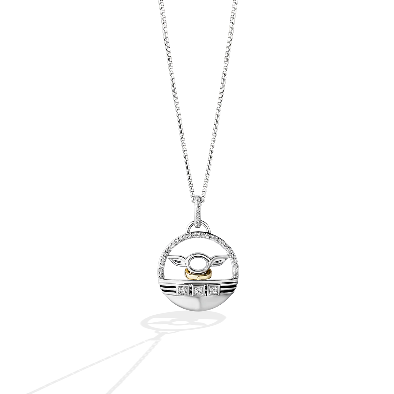 GROGU™ WOMEN'S PENDANT 1/10 CT.TW. Diamonds, 10K Yellow Gold and Sterling Silver