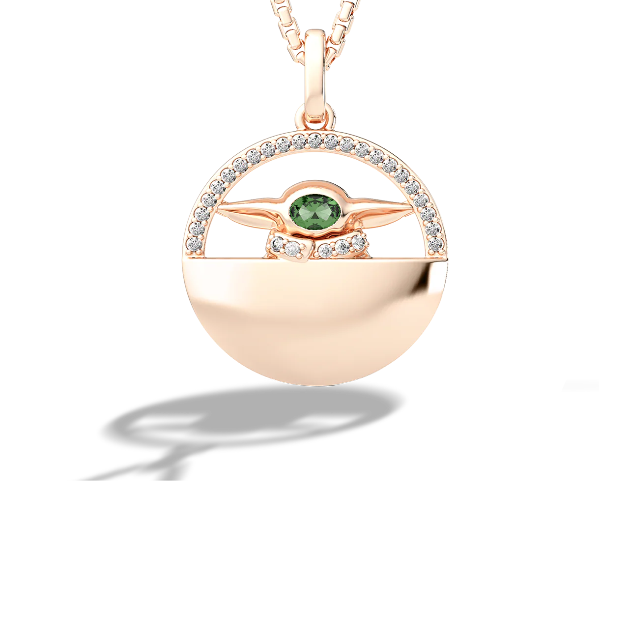GROGU™ WOMEN'S PENDANT 1/8 CT.TW., Green Tourmaline, 10K