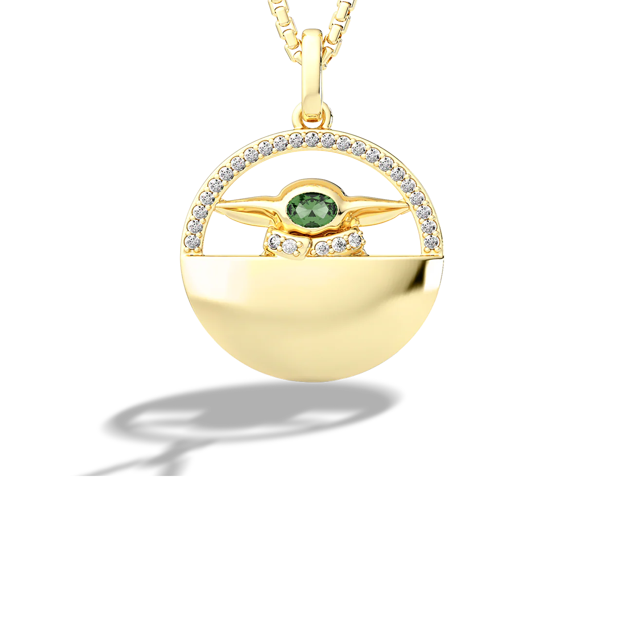 GROGU™ WOMEN'S PENDANT 1/8 CT.TW., Green Tourmaline, 10K