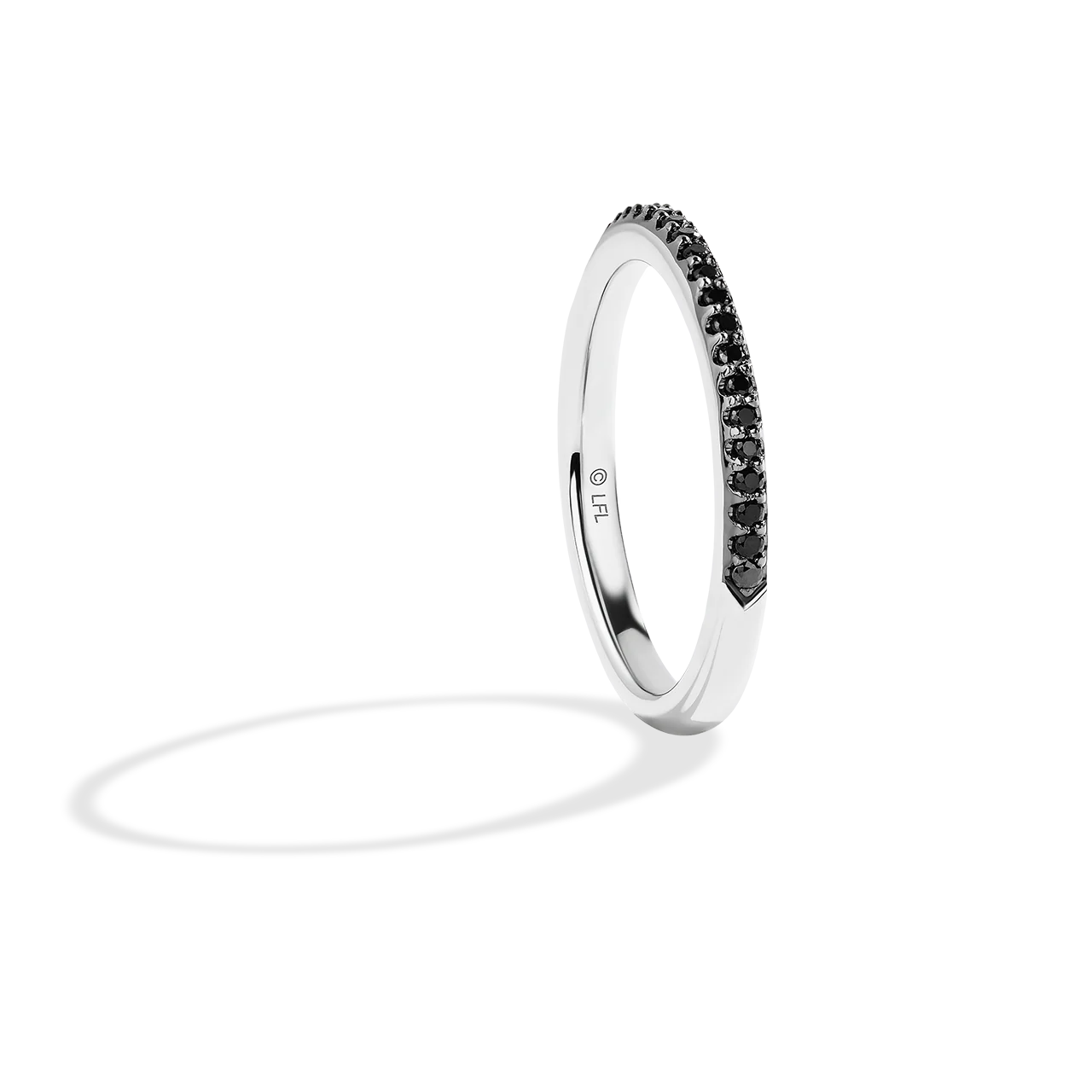 GUARDIANS OF LIGHT 1/5 CT.TW Black Diamond Wedding Band, 14K White  Gold - Image 3