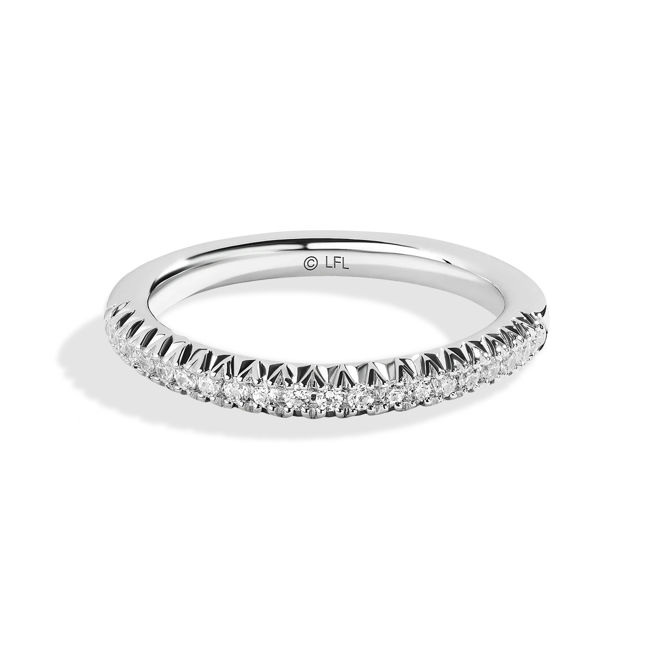 GUARDIANS OF LIGHT 1/5 CT.TW Diamond Wedding Band, 14K White Gold