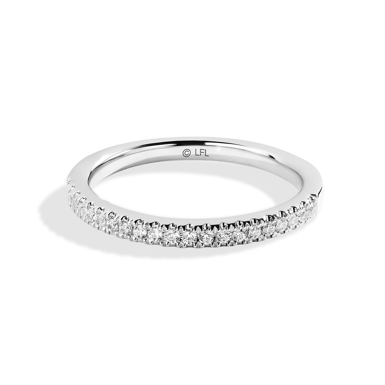 GUARDIANS OF LIGHT 1/5 CT.TW Diamond Wedding Band, 14K White Gold