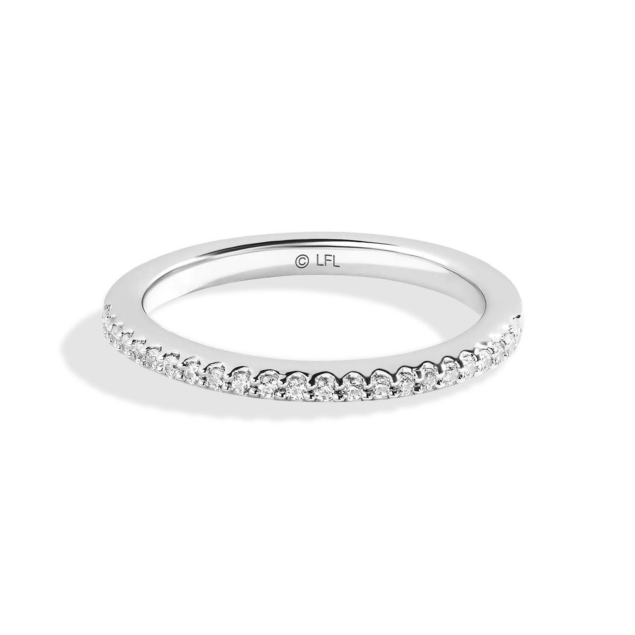 GUARDIANS OF LIGHT 1/5 CT.TW Diamond Wedding Band, 14K White Gold
