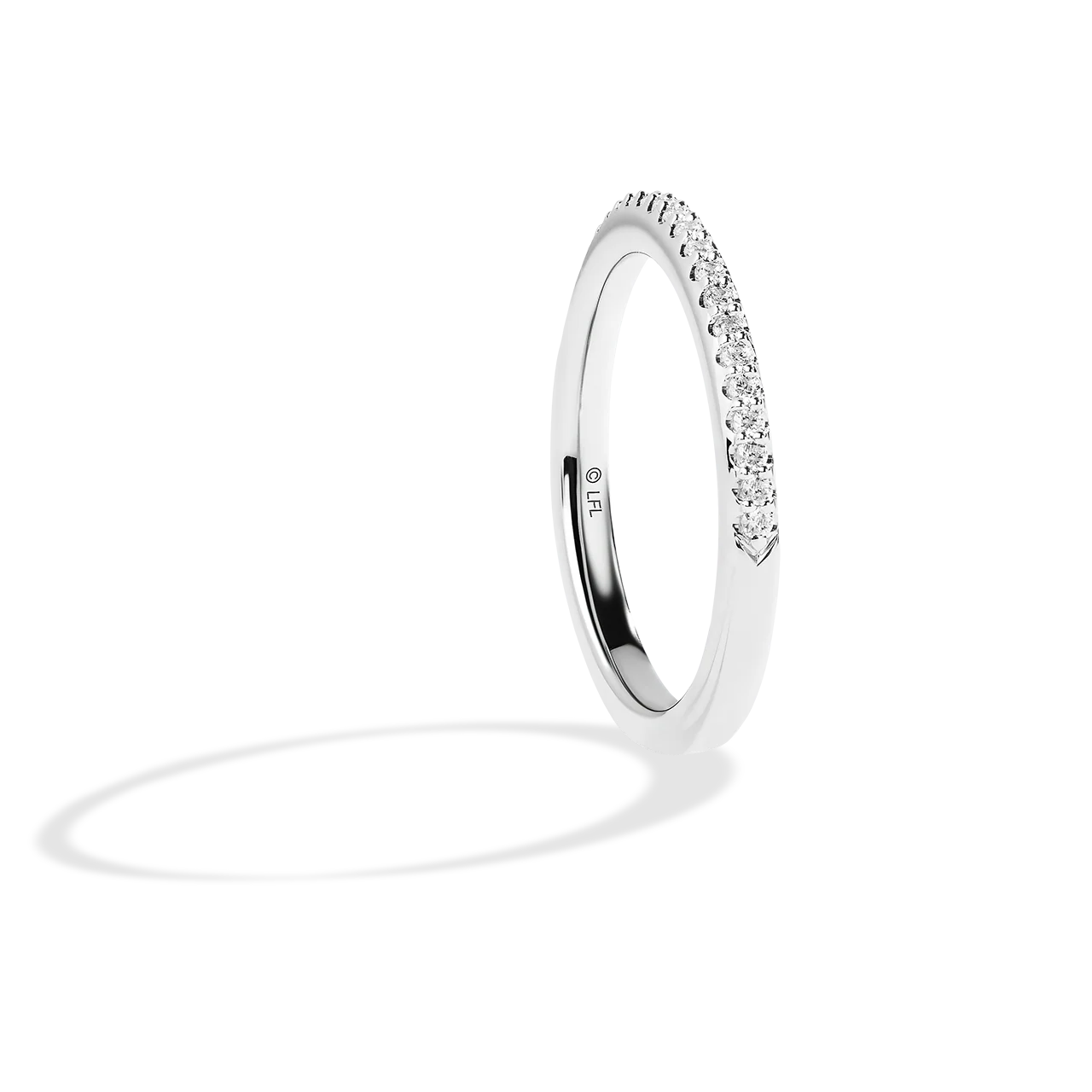 GUARDIANS OF LIGHT 1/5 CT.TW Diamond Wedding Band, 14K White Gold - Image 3