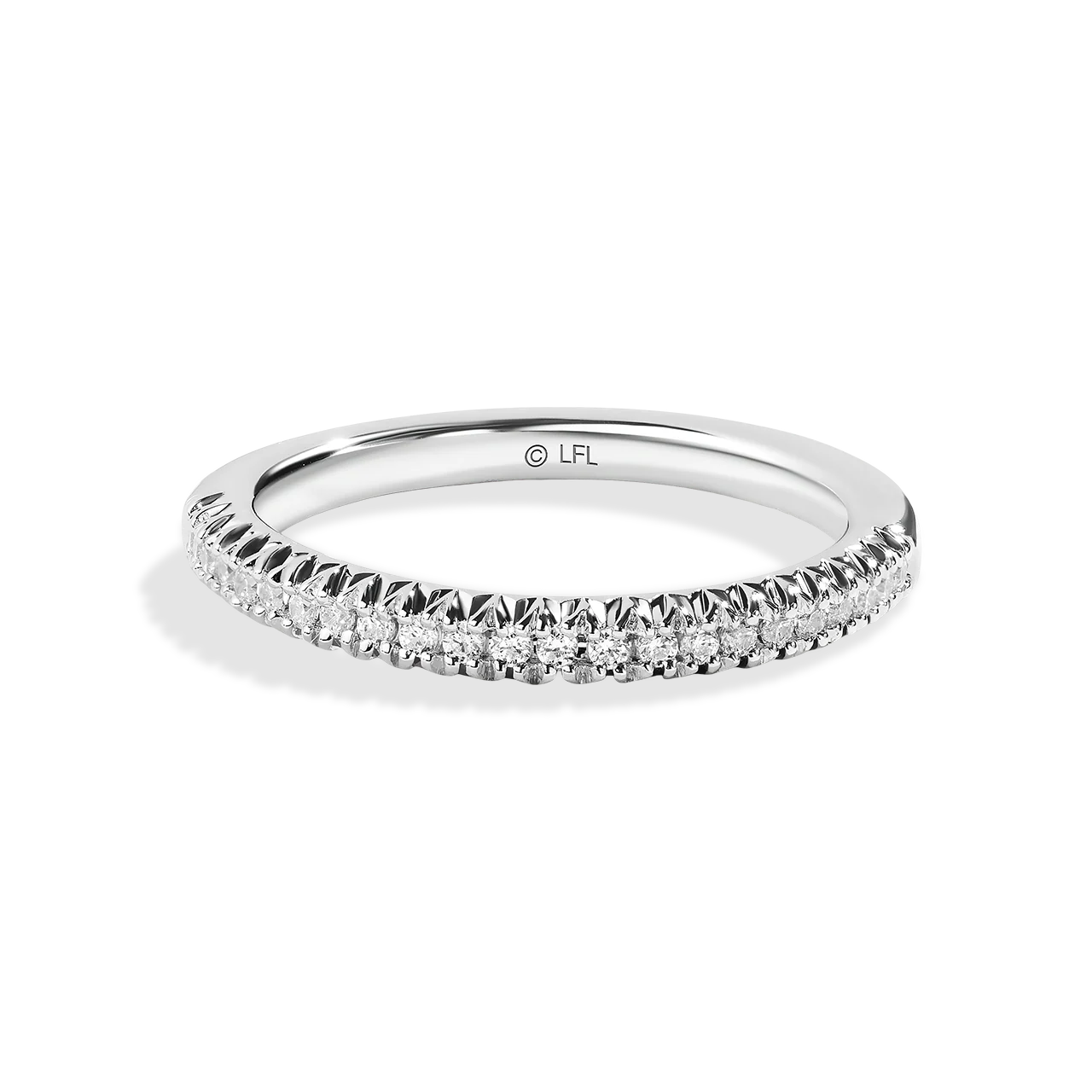 GUARDIANS OF LIGHT 1/5 CT.TW Diamond Wedding Band, 14K White Gold