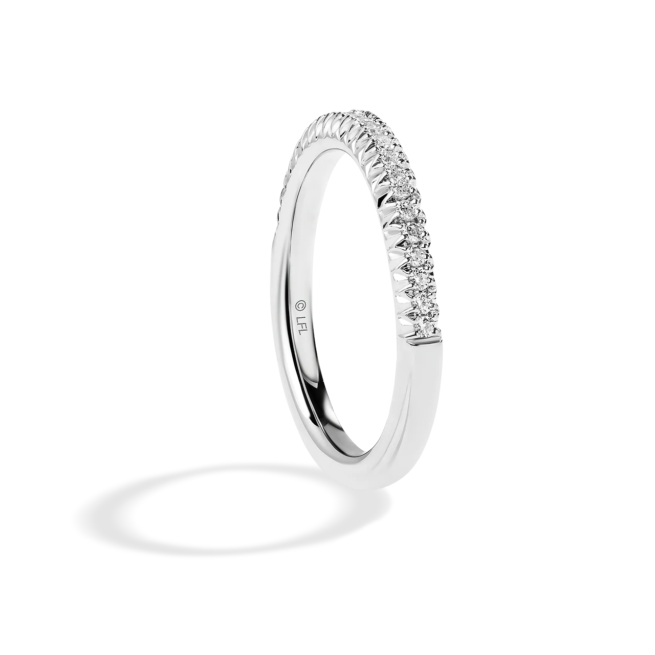 GUARDIANS OF LIGHT 1/5 CT.TW Diamond Wedding Band, 14K White Gold - Image 2