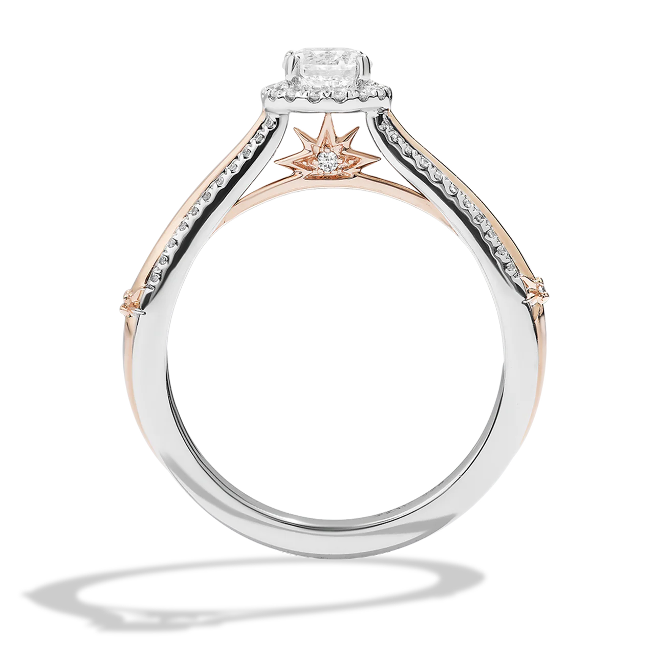 GUARDIANS OF LIGHT 3/4 CT.TW. Diamond Engagement Ring, 14K White and Rose Gold - Image 3