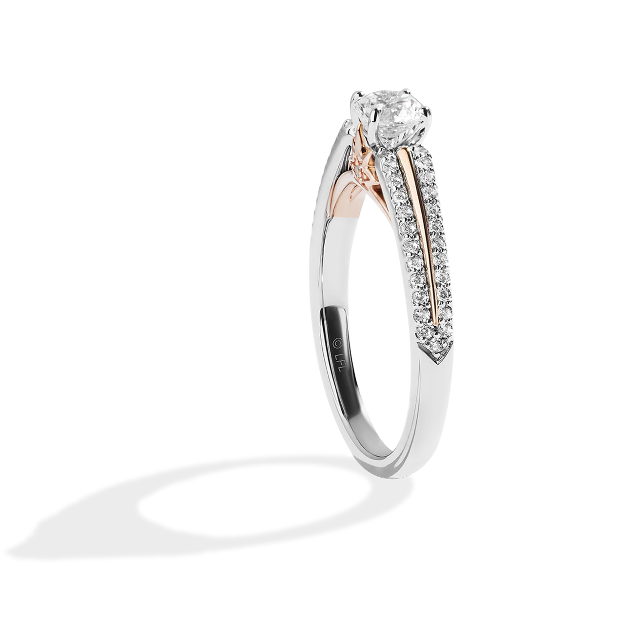 GUARDIANS OF LIGHT 3/4 CT.TW Diamond Engagement Ring, 14K White and Rose Gold - Image 4