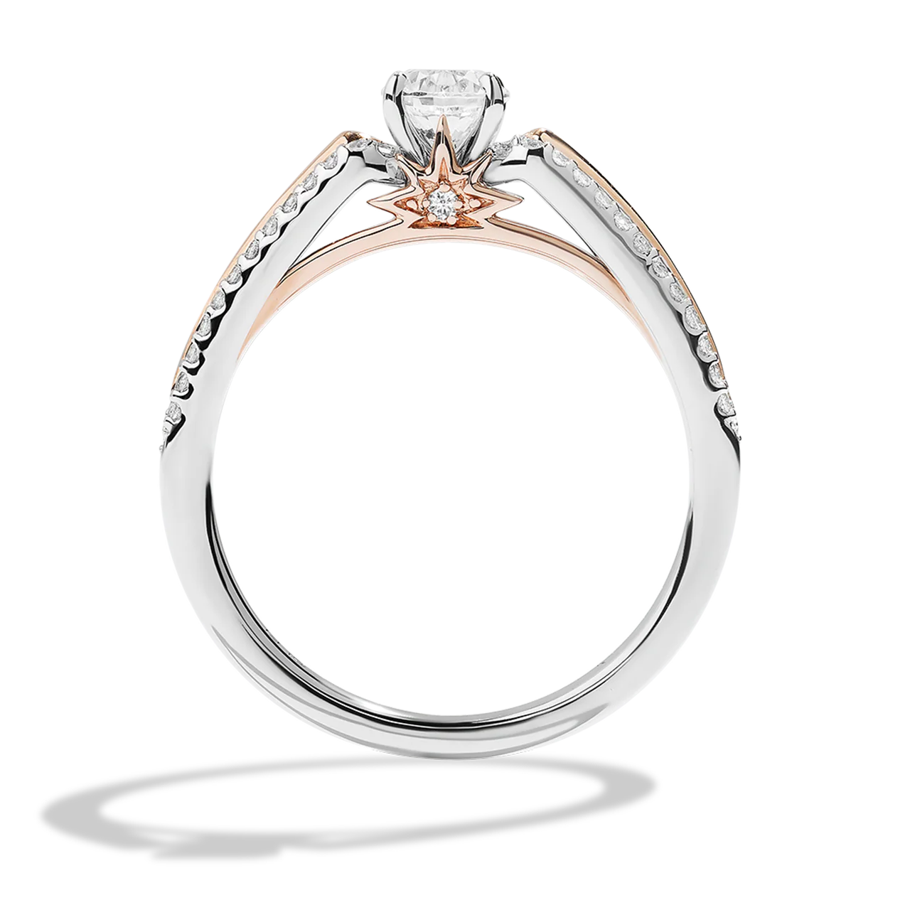 GUARDIANS OF LIGHT 3/4 CT.TW Diamond Engagement Ring, 14K White and Rose Gold - Image 5