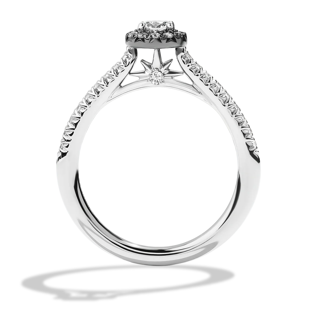 GUARDIANS OF LIGHT 5/8 CT.TW. Diamond Engagement Ring, 14K White Gold with Black Rhodium - Image 3