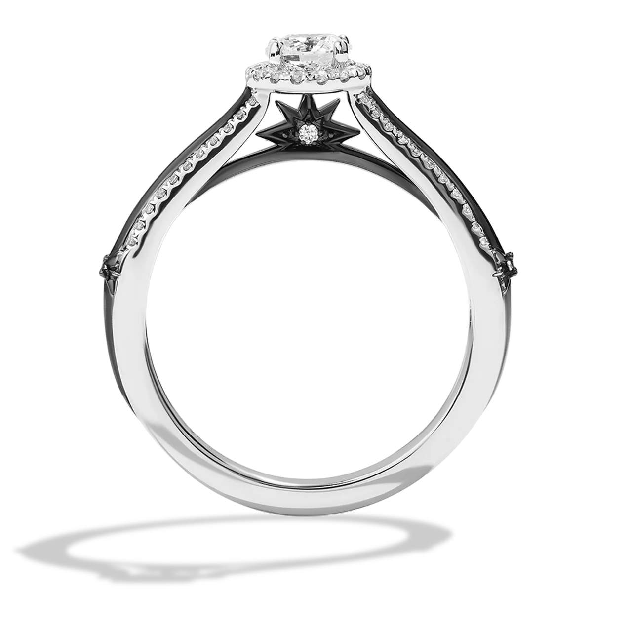 GUARDIANS OF LIGHT Diamond Engagement Ring, 3/4 CT.TW. Diamond, 14K White Gold with Black Rhodium - Image 3
