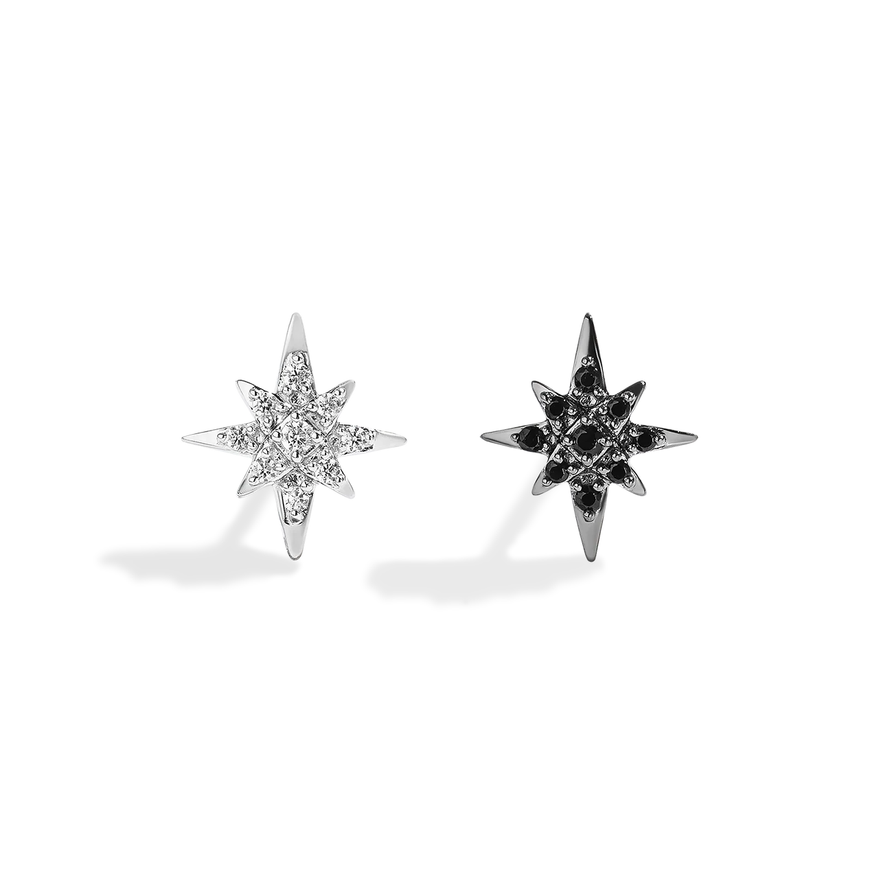 GUARDIANS OF LIGHT WOMEN'S EARRINGS 1/5 CT.TW. Black and White Diamonds, Sterling Silver