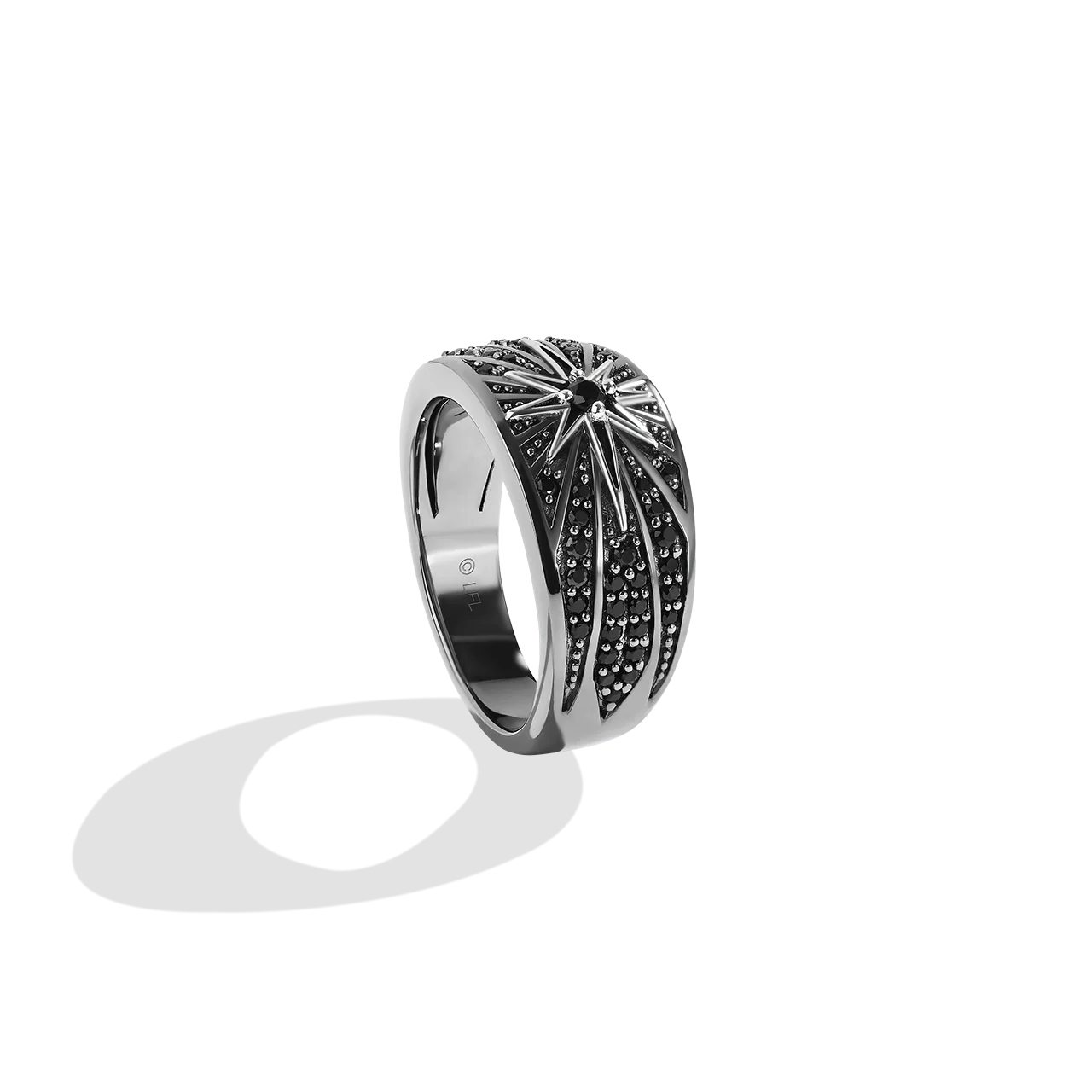 GUARDIANS OF LIGHT WOMEN'S RING 1/2 CT.TW. Black Diamonds, Onyx, Sterling Silver - Image 2