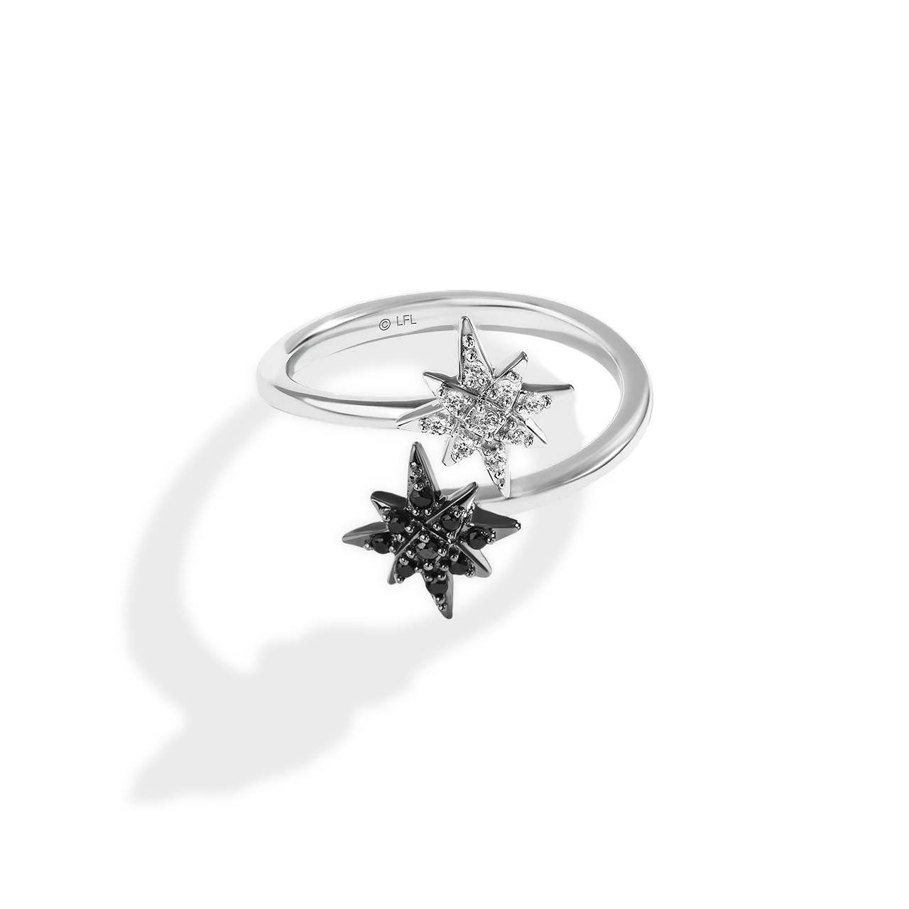 GUARDIANS OF LIGHT WOMEN'S RING 1/6 CT.TW. Black and White Diamonds, Sterling Silver