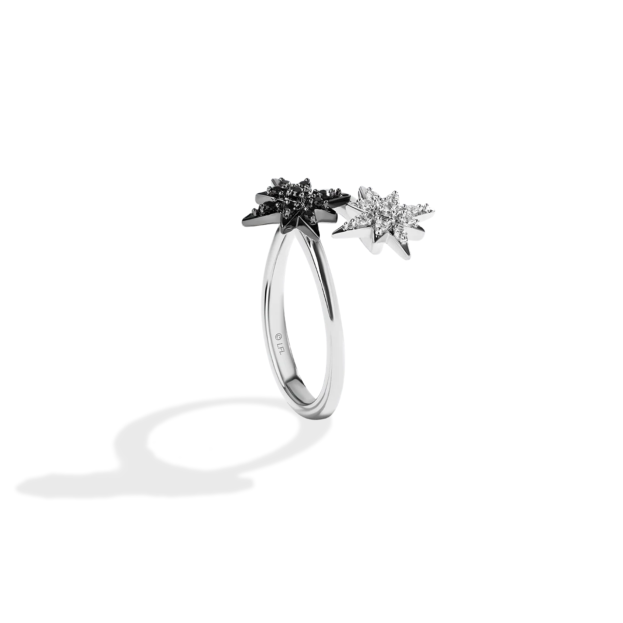 GUARDIANS OF LIGHT WOMEN'S RING 1/6 CT.TW. Black and White Diamonds, Sterling Silver - Image 2