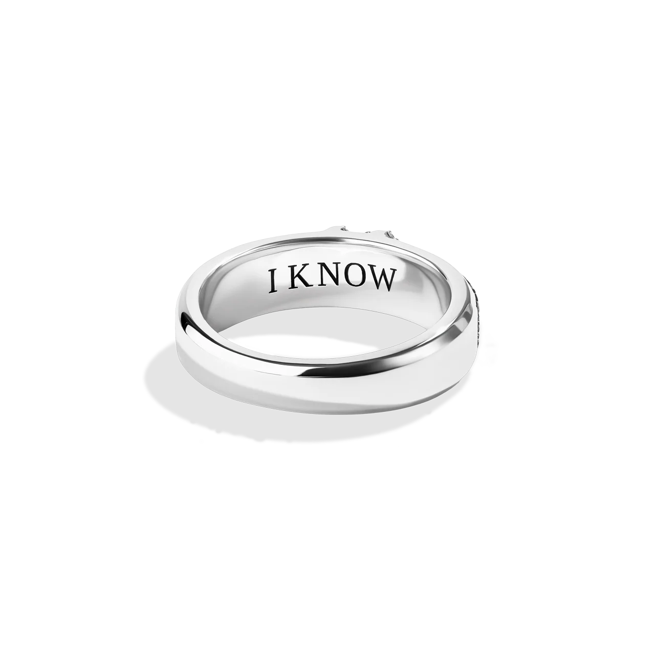 I KNOW, MEN'S BAND 1/8 CT.TW. Diamonds, Sterling Silver with Black Rhodium - Image 3