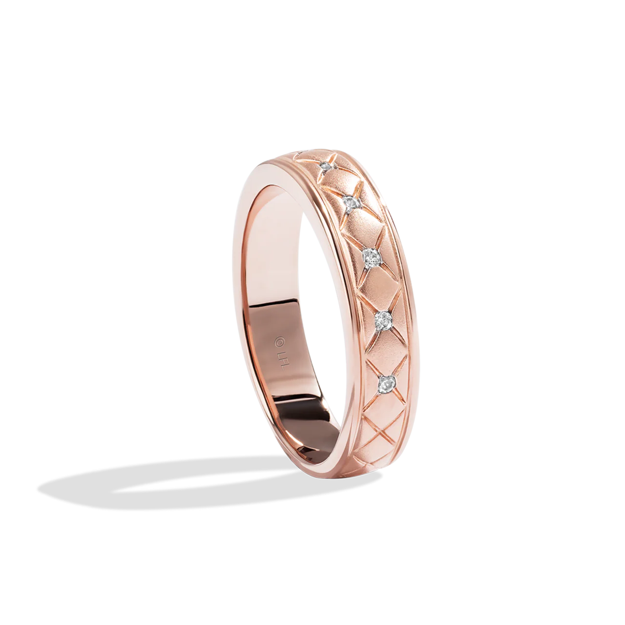 I LOVE YOU, WOMEN'S BAND 1/10 CT.TW. White Diamonds 14K Rose Gold - Image 3