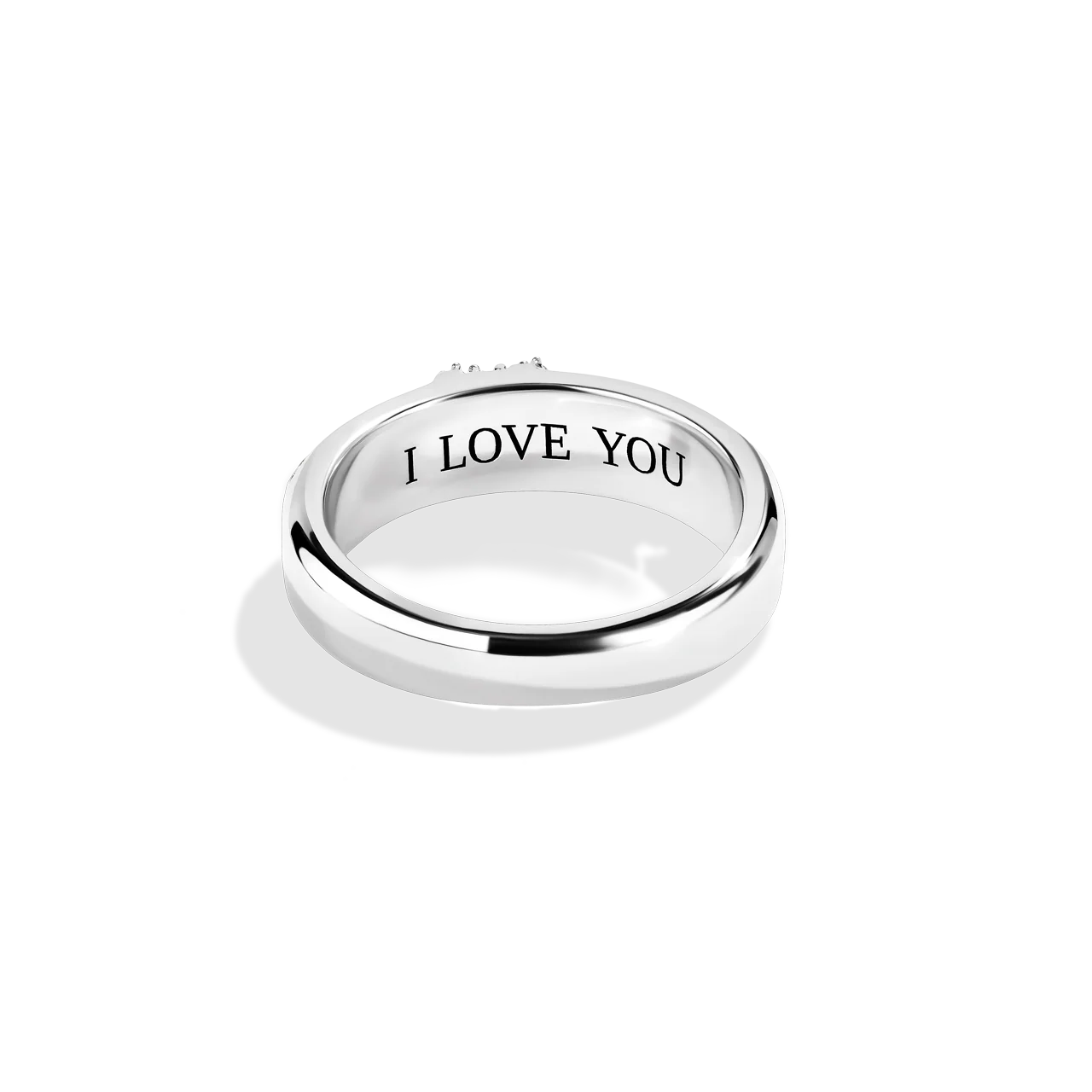 I LOVE YOU, WOMEN'S BAND 1/10 CT.TW. White Diamonds, True Two Tone Silver and 10K Rose Gold - Image 4