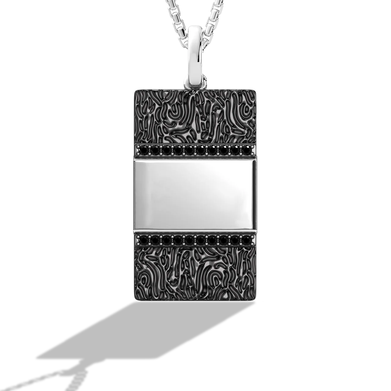 IN CARBONITE MEN'S PENDANT 1/6 CT.TW Black Diamond, Sterling Silver with Black Rhodium - Image 2