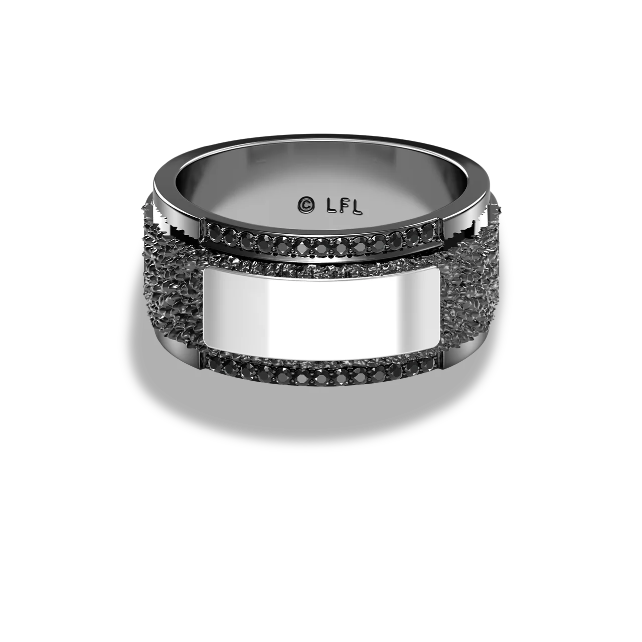 IN CARBONITE MEN'S RING 1/5 CT.TW Black Diamond, Sterling Silver with Black Rhodium - Image 3