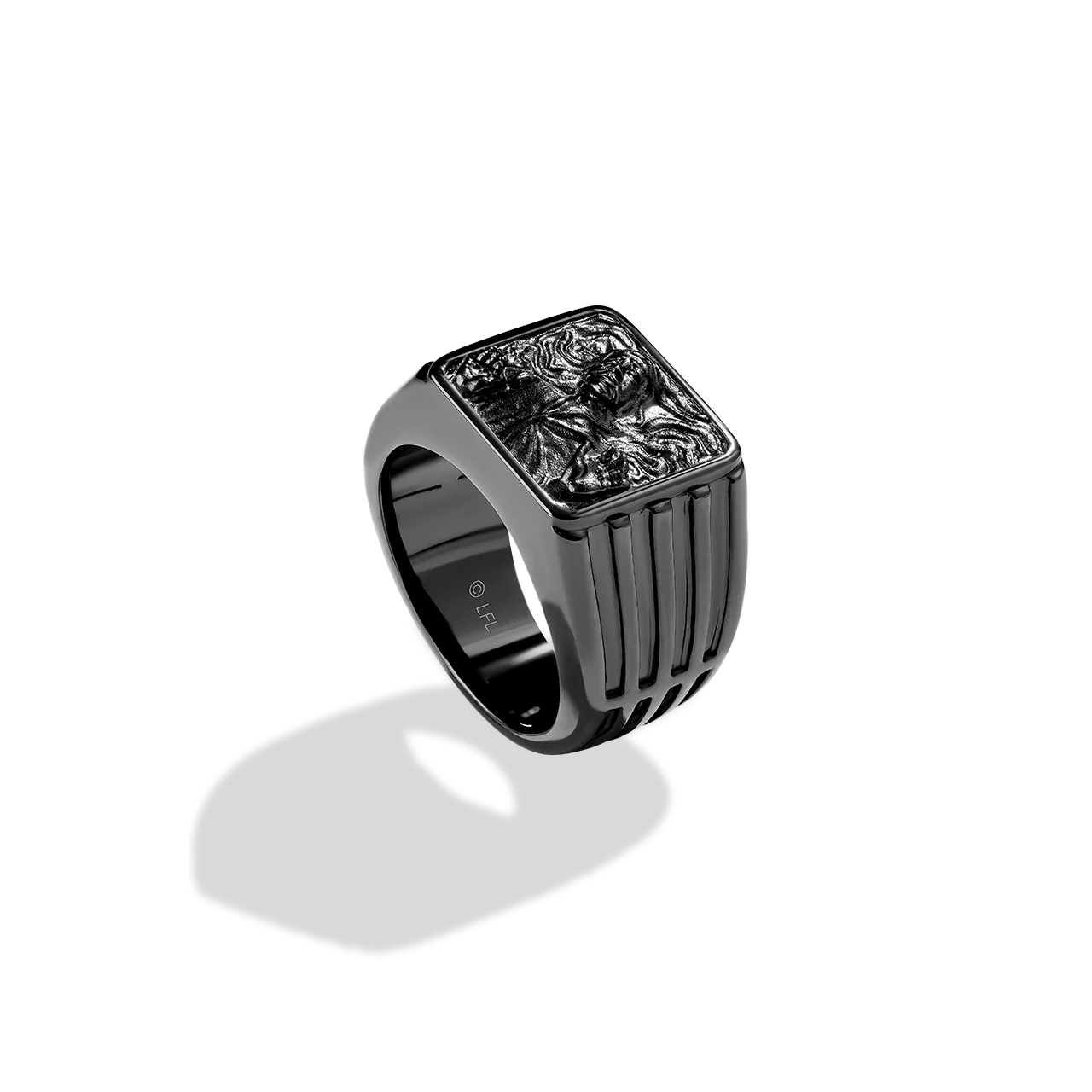 IN CARBONITE MEN'S RING Silver with Black Rhodium - Image 4